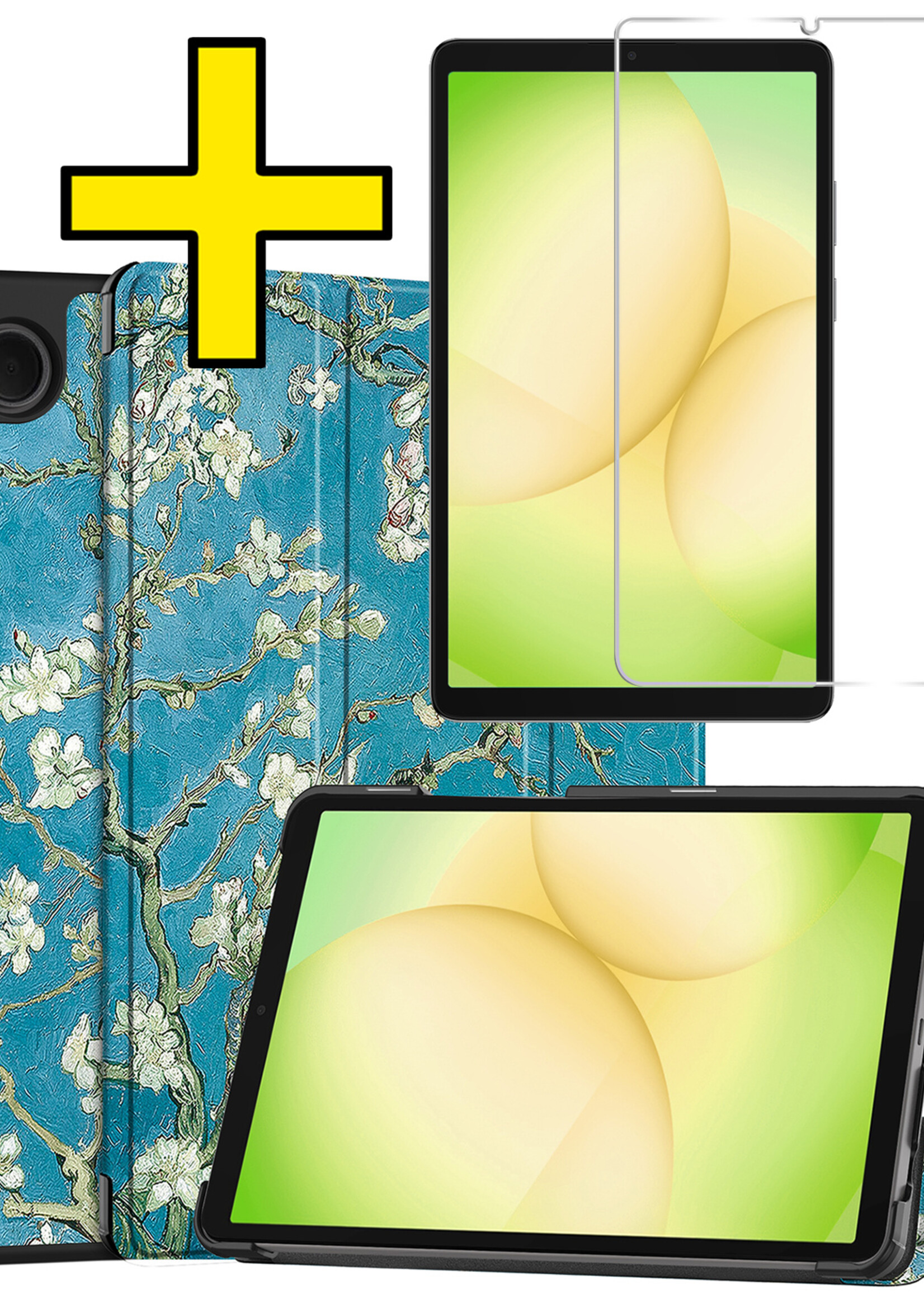 LUQ LUQ Samsung Galaxy Tab A11 Hoes Met Screenprotector - Bloesem