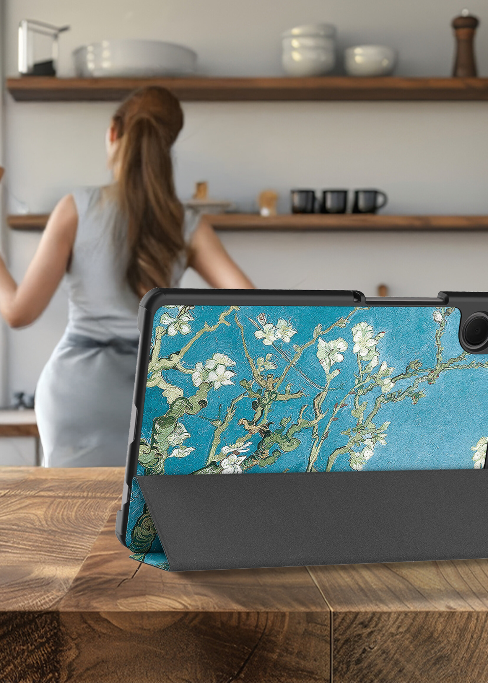 LUQ LUQ Samsung Galaxy Tab A11 Hoes Met Screenprotector - Bloesem