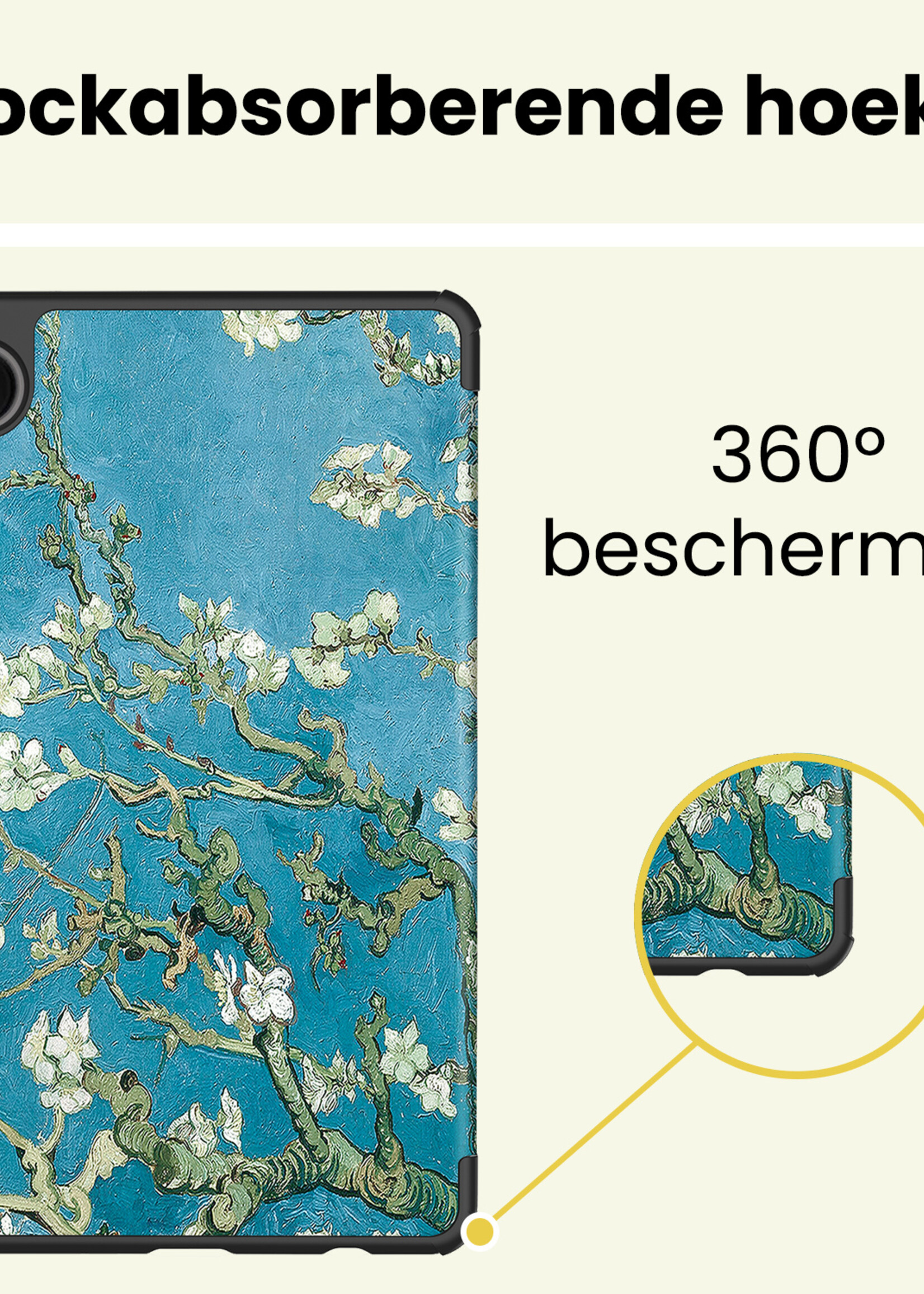 LUQ LUQ Samsung Galaxy Tab A11 Hoes Met Screenprotector - Bloesem