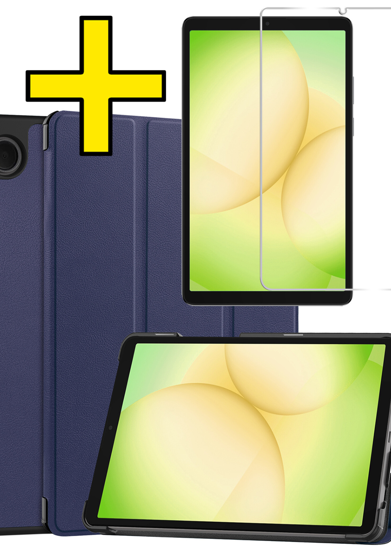 LUQ LUQ Samsung Galaxy Tab A11 Hoes Met Screenprotector - Donkerblauw