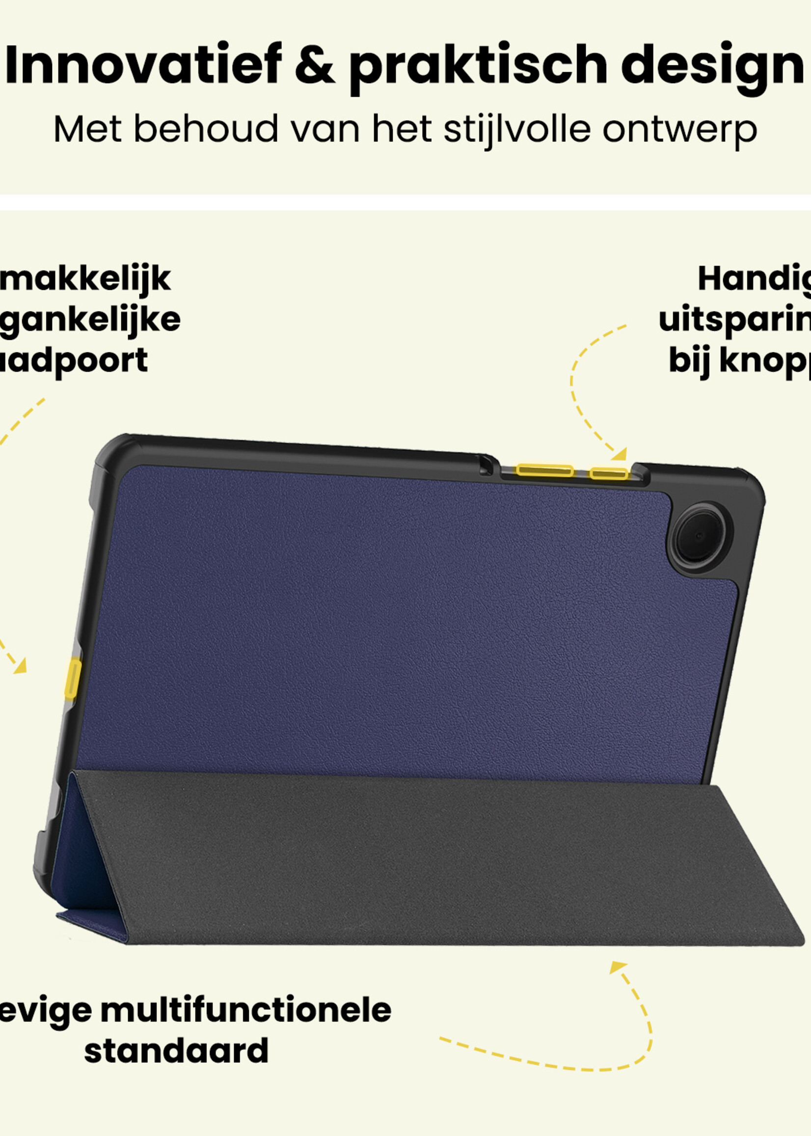 LUQ LUQ Samsung Galaxy Tab A11 Hoes Met Screenprotector - Donkerblauw