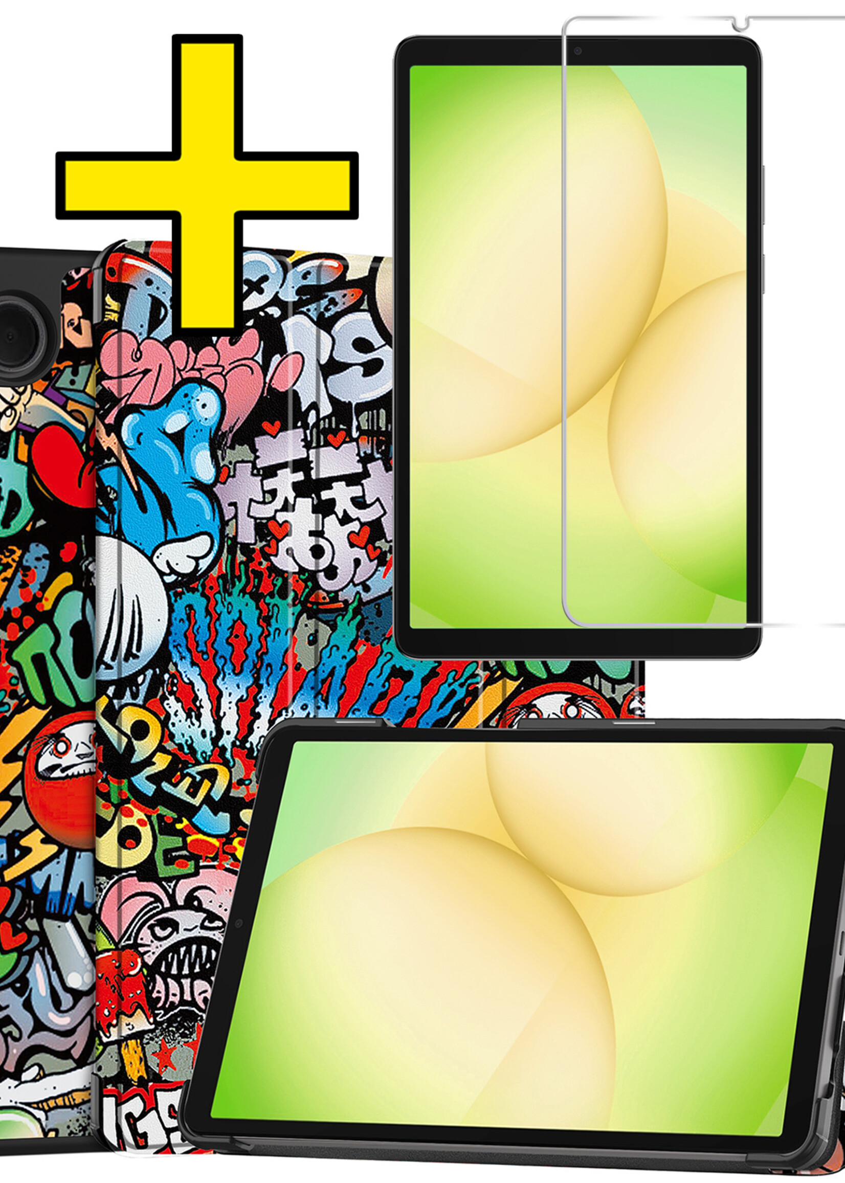 LUQ LUQ Samsung Galaxy Tab A11 Hoes Met Screenprotector - Graffity