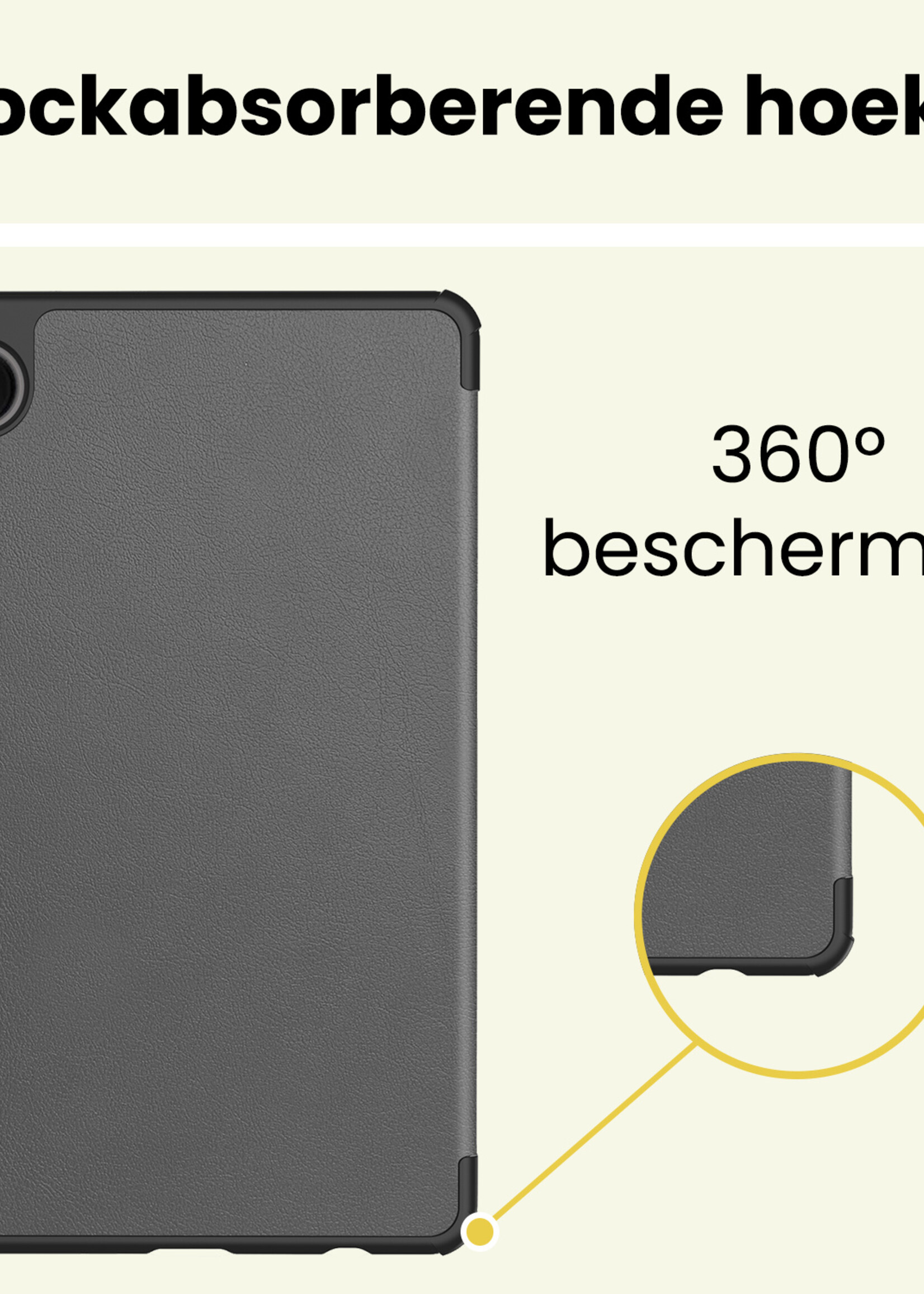 LUQ LUQ Samsung Galaxy Tab A11 Hoes Met Screenprotector - Grijs