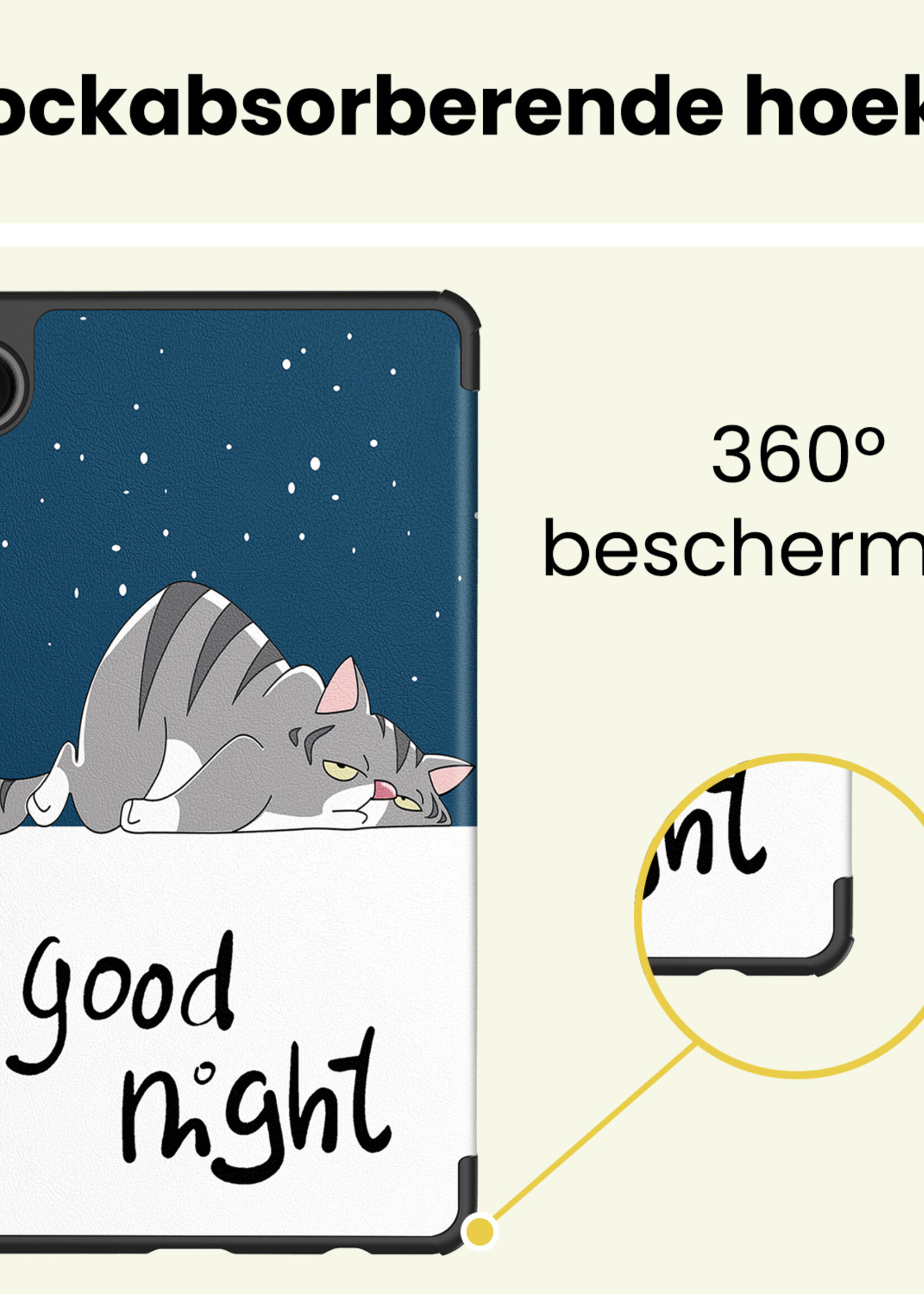 LUQ LUQ Samsung Galaxy Tab A11 Hoes Met Screenprotector - Kat
