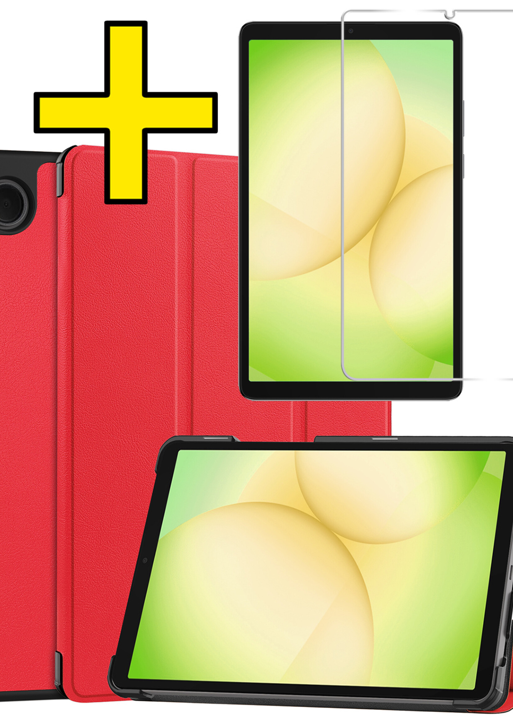 LUQ LUQ Samsung Galaxy Tab A11 Hoes Met Screenprotector - Rood