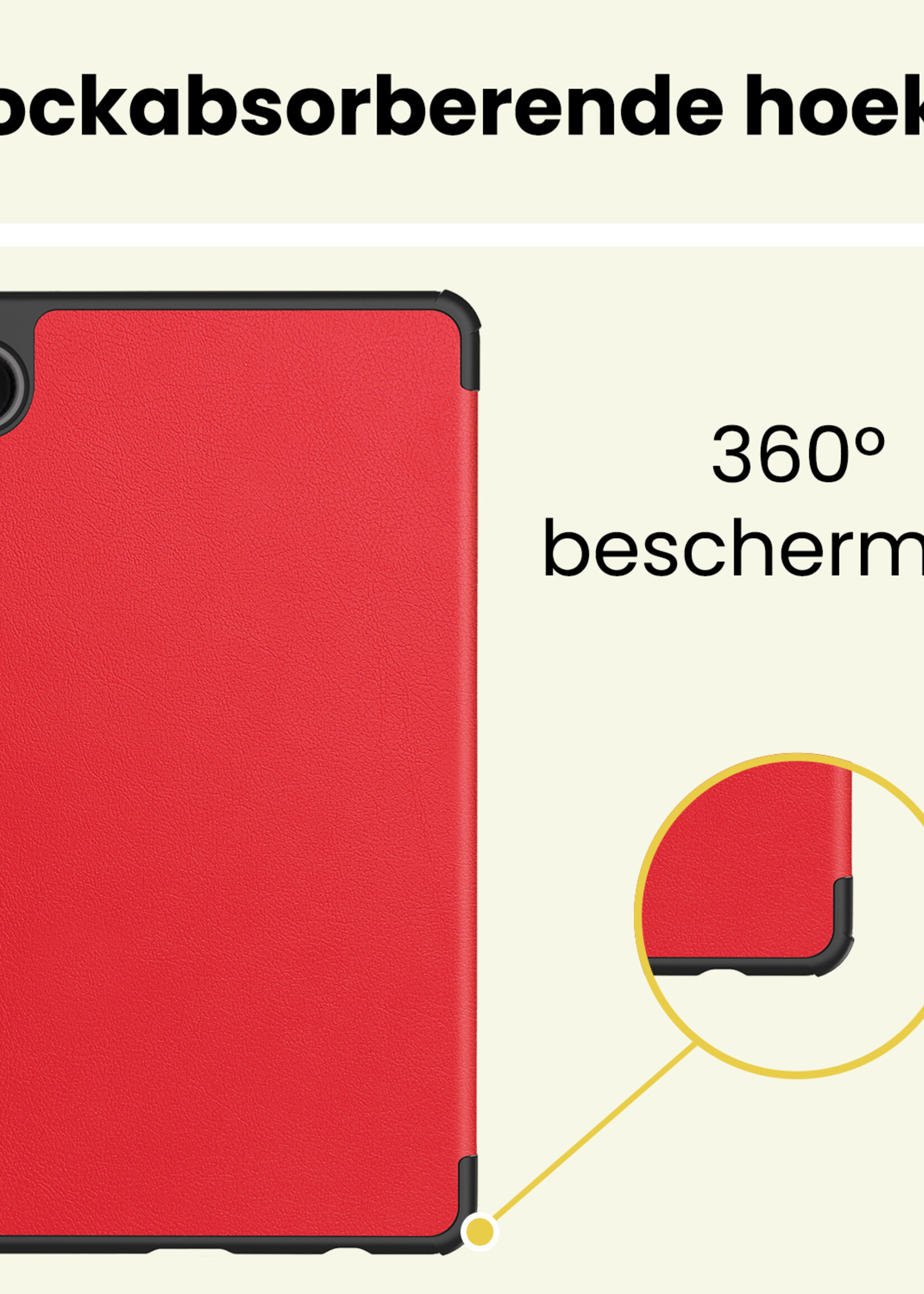 LUQ LUQ Samsung Galaxy Tab A11 Hoes Met Screenprotector - Rood