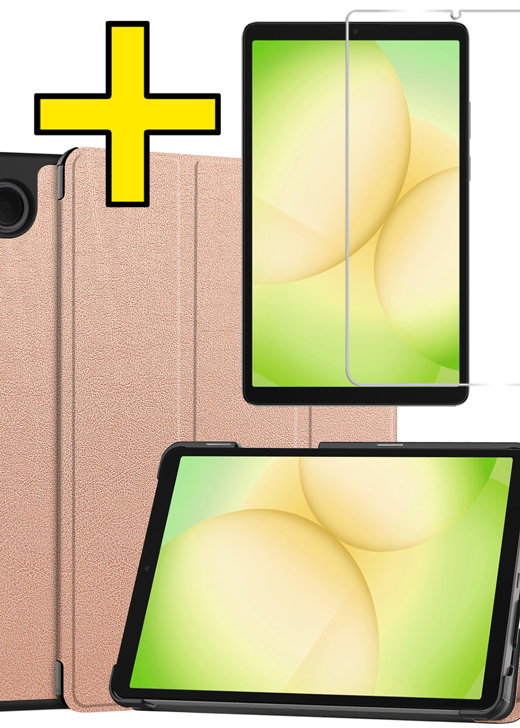 LUQ LUQ Samsung Galaxy Tab A11 Hoes Met Screenprotector - Rose Goud