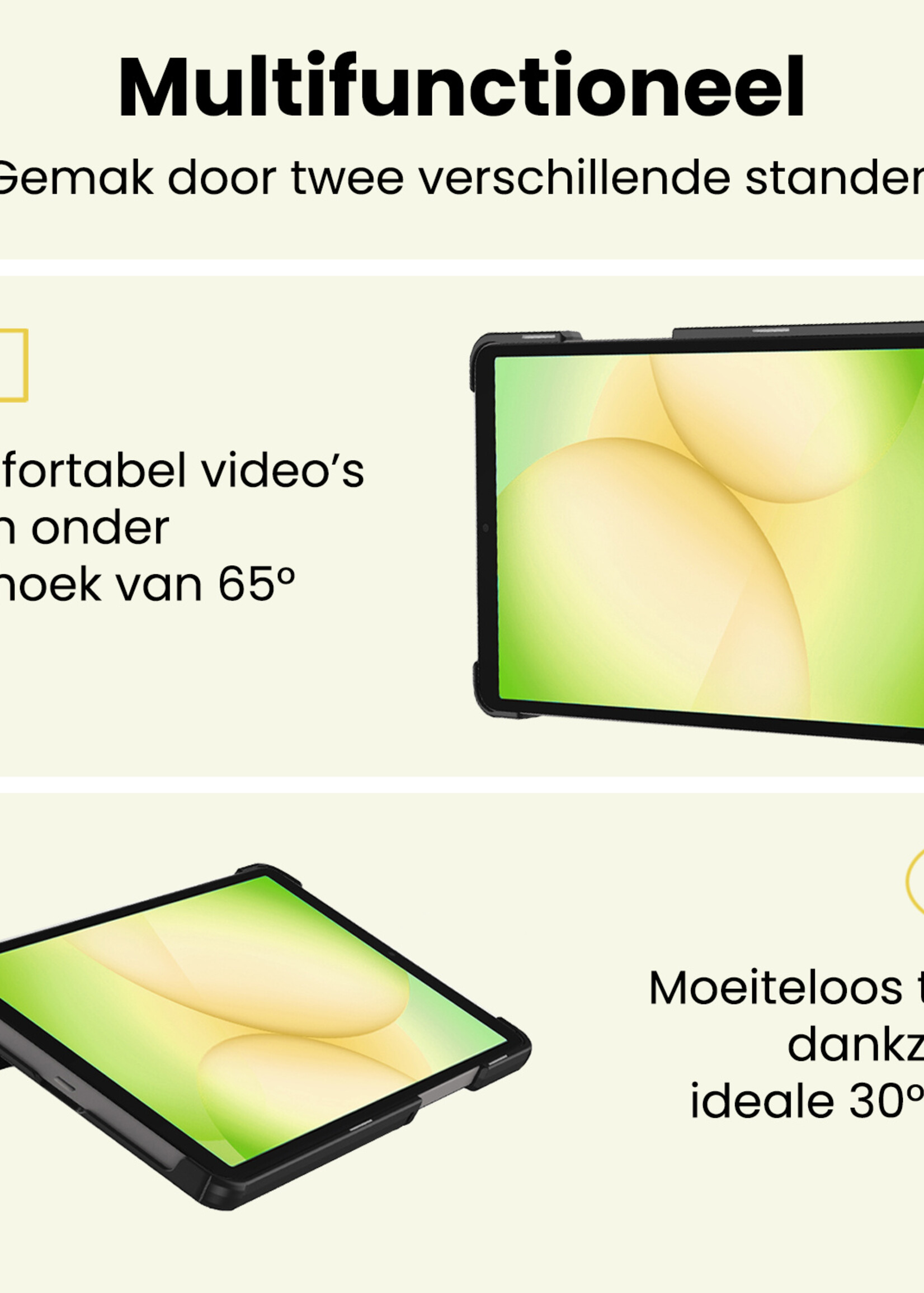 LUQ LUQ Samsung Galaxy Tab A11 Hoes Met Screenprotector - Rose Goud