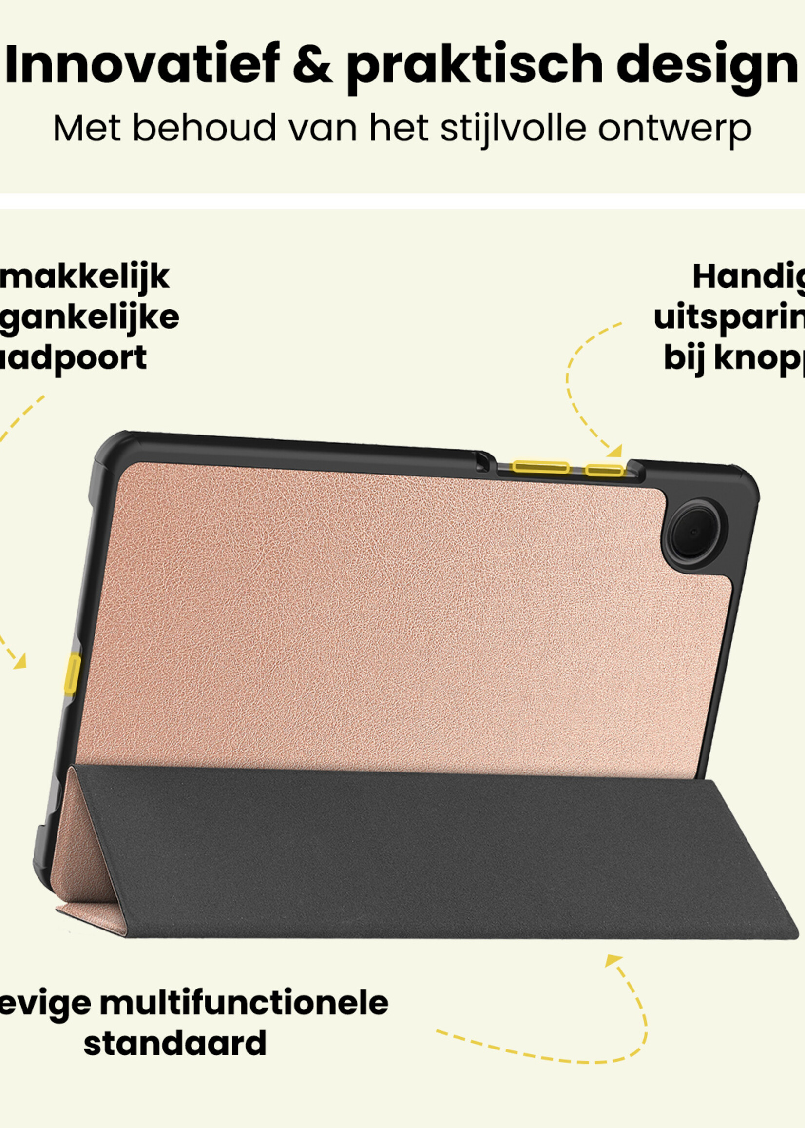 LUQ LUQ Samsung Galaxy Tab A11 Hoes Met Screenprotector - Rose Goud