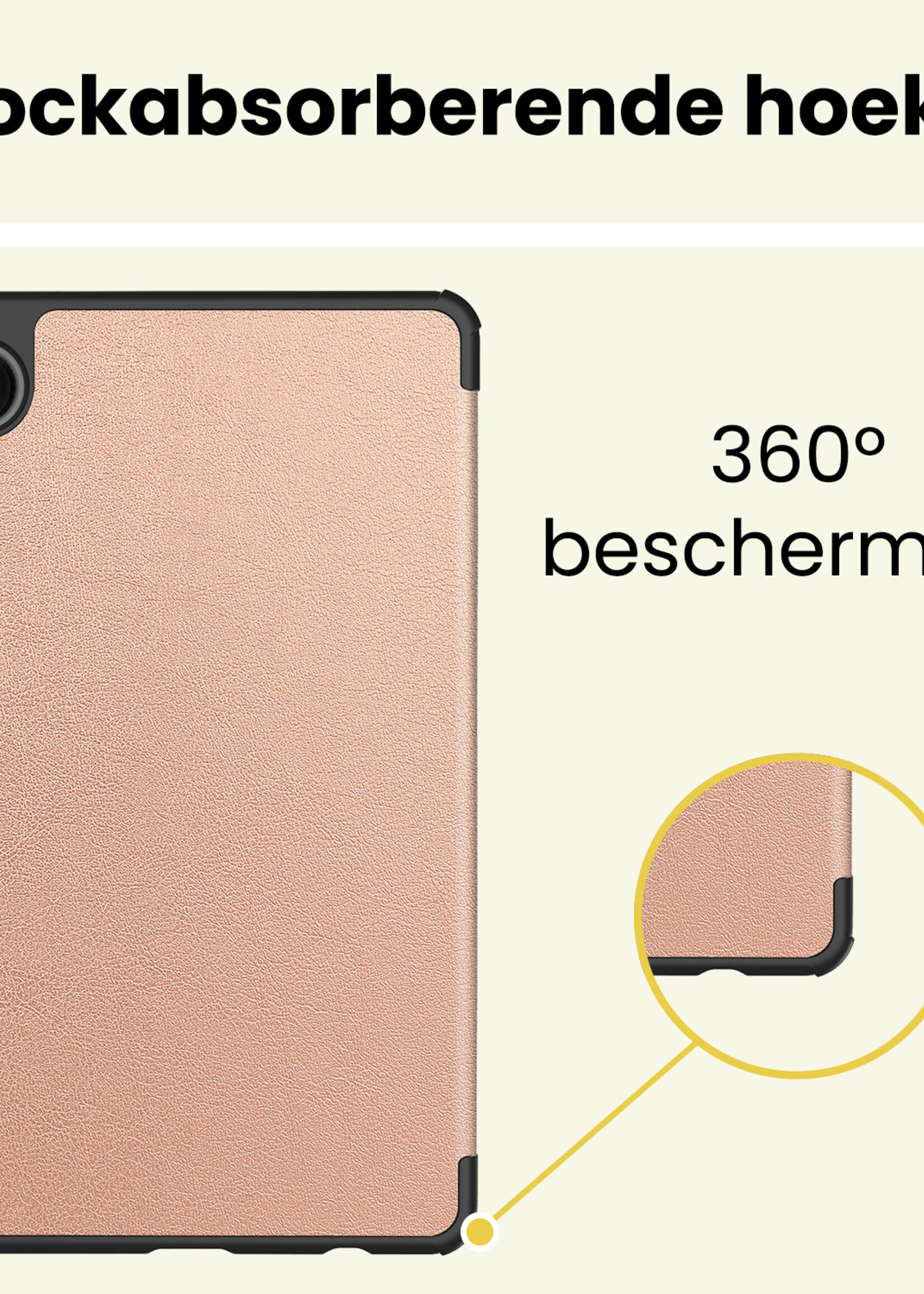 LUQ LUQ Samsung Galaxy Tab A11 Hoes Met Screenprotector - Rose Goud