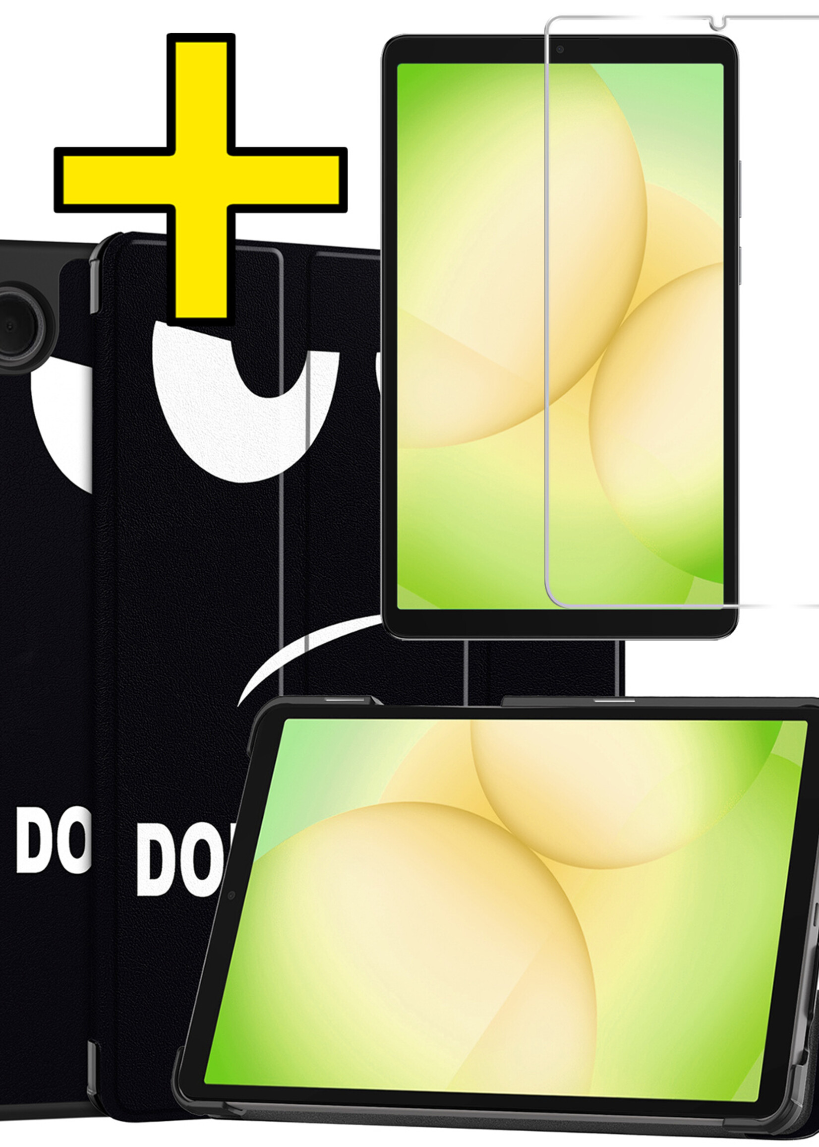 LUQ LUQ Samsung Galaxy Tab A11 Hoes Met Screenprotector - Don't touch me