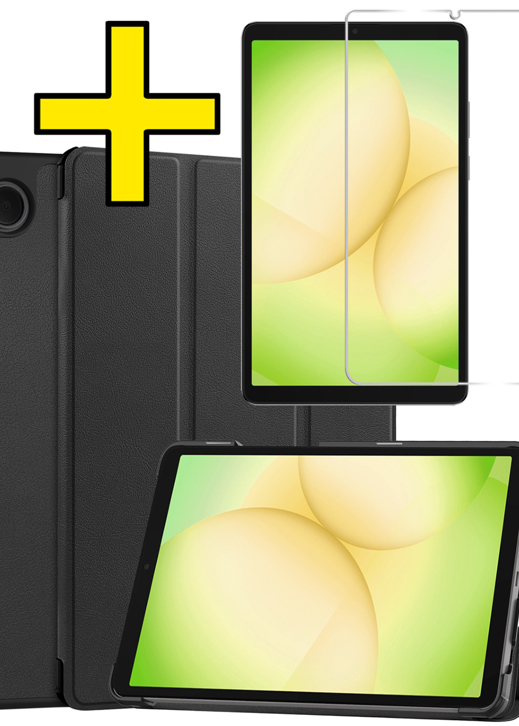 LUQ LUQ Samsung Galaxy Tab A11 Hoes Met Screenprotector - Zwart