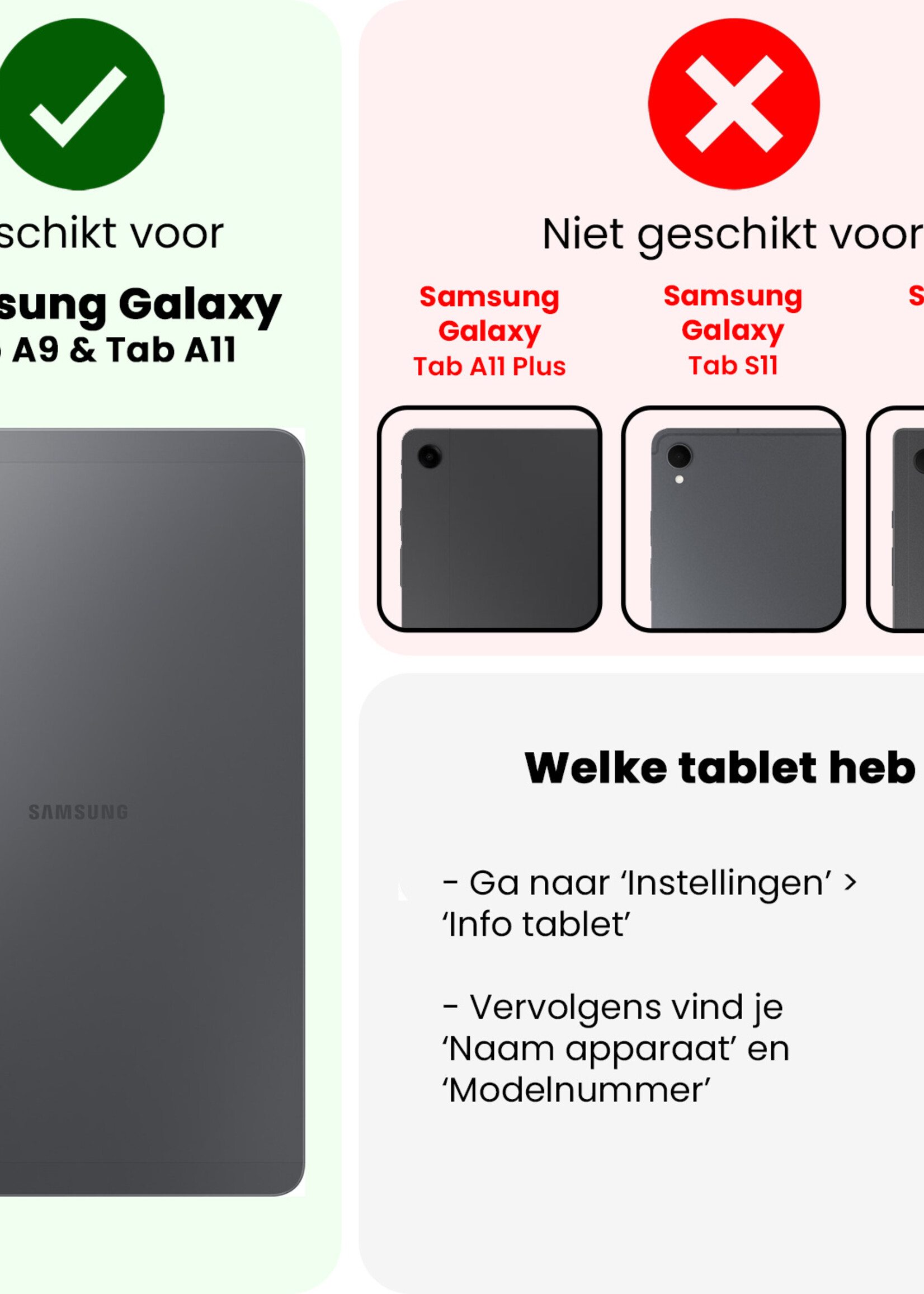 LUQ LUQ Samsung Galaxy Tab A11 Hoes Met Screenprotector - Zwart