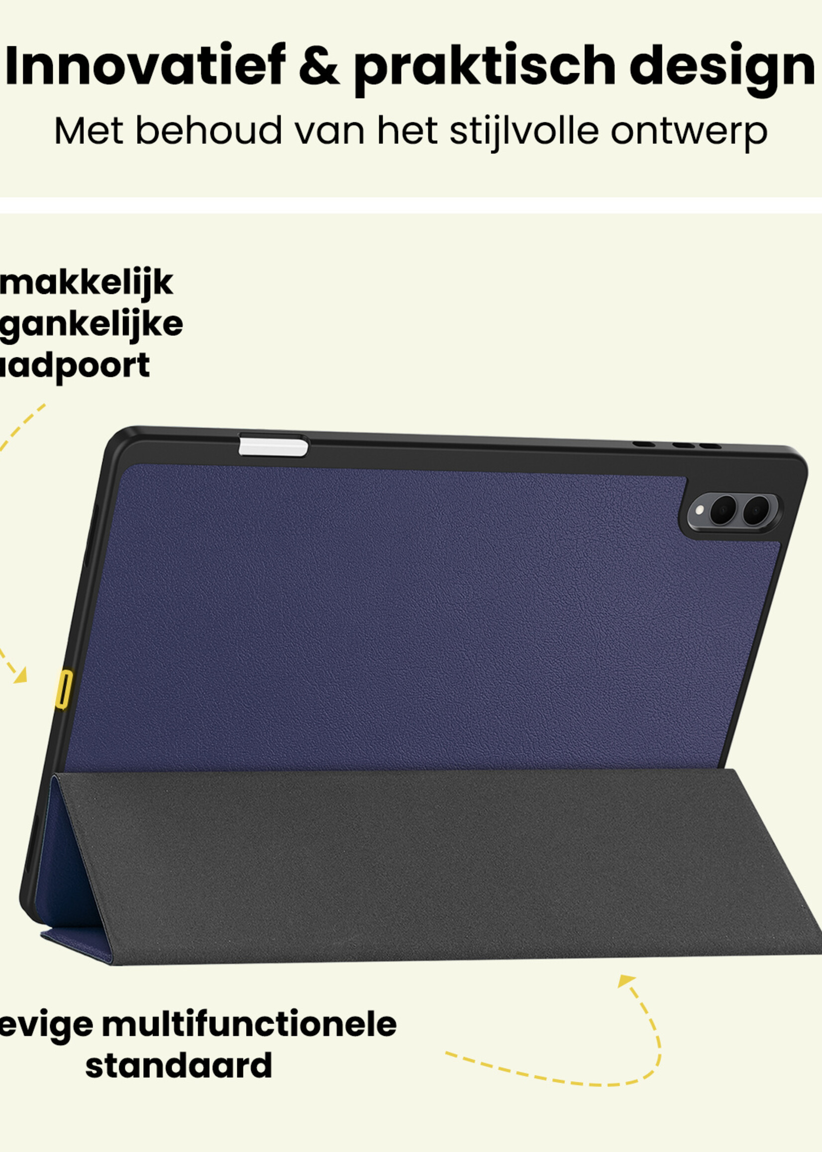 LUQ LUQ Samsung Galaxy Tab S11 Ultra Hoesje Met Uitsparing S Pen - Donkerblauw