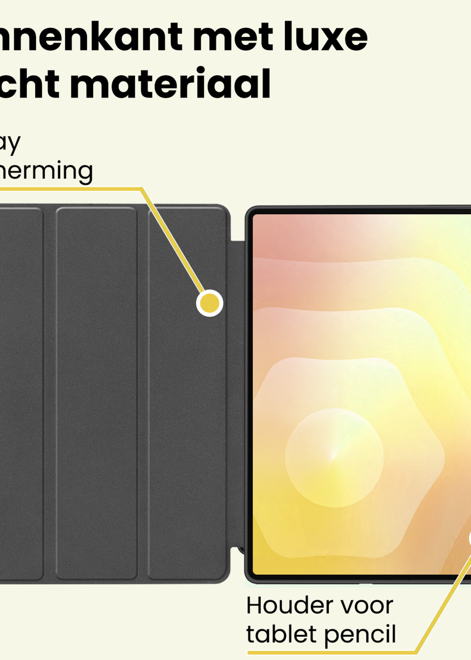 LUQ LUQ Samsung Galaxy Tab S11 Ultra Hoesje Met Uitsparing S Pen Met Screenprotector - Donkerblauw