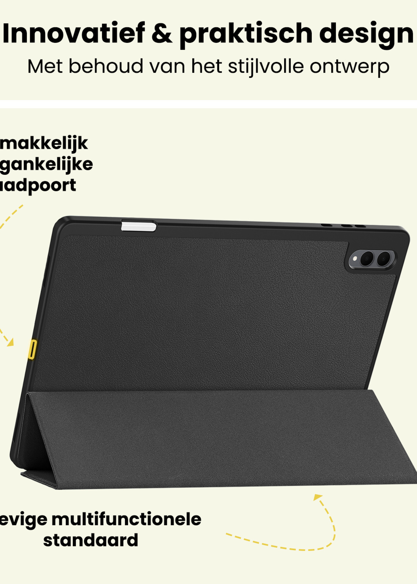 LUQ LUQ Samsung Galaxy Tab S11 Ultra Hoesje Met Uitsparing S Pen Met Screenprotector - Zwart