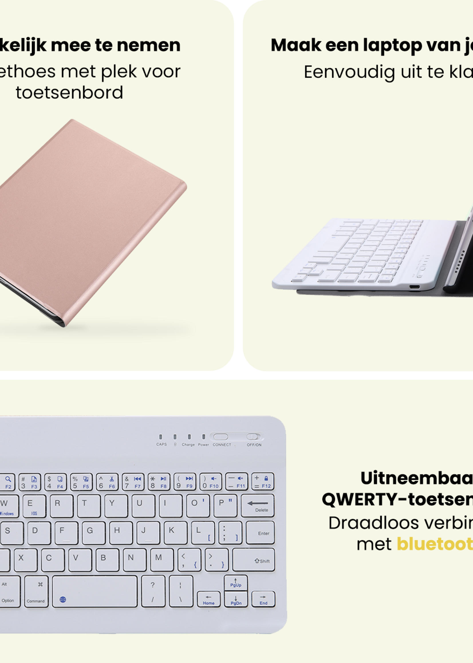 LUQ LUQ Samsung Galaxy Tab A11 Toetsenbordhoes - Rosé Goud