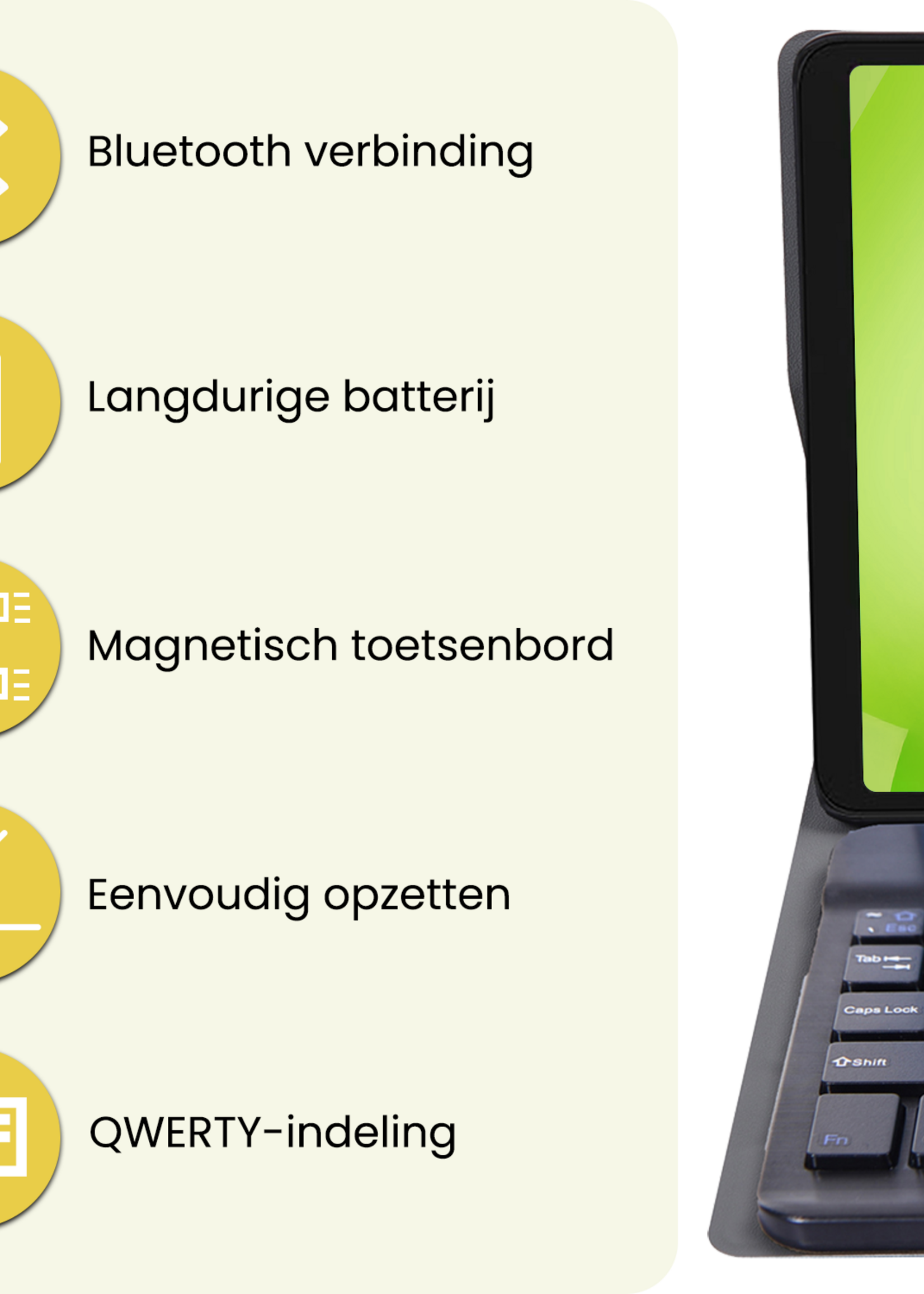 LUQ LUQ Samsung Galaxy Tab A11 Toetsenbordhoes Met Screenprotector - Donkerblauw