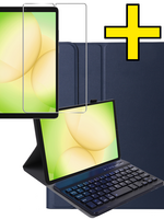 LUQ LUQ Samsung Galaxy Tab A11 Toetsenbordhoes Met Screenprotector - Donkerblauw