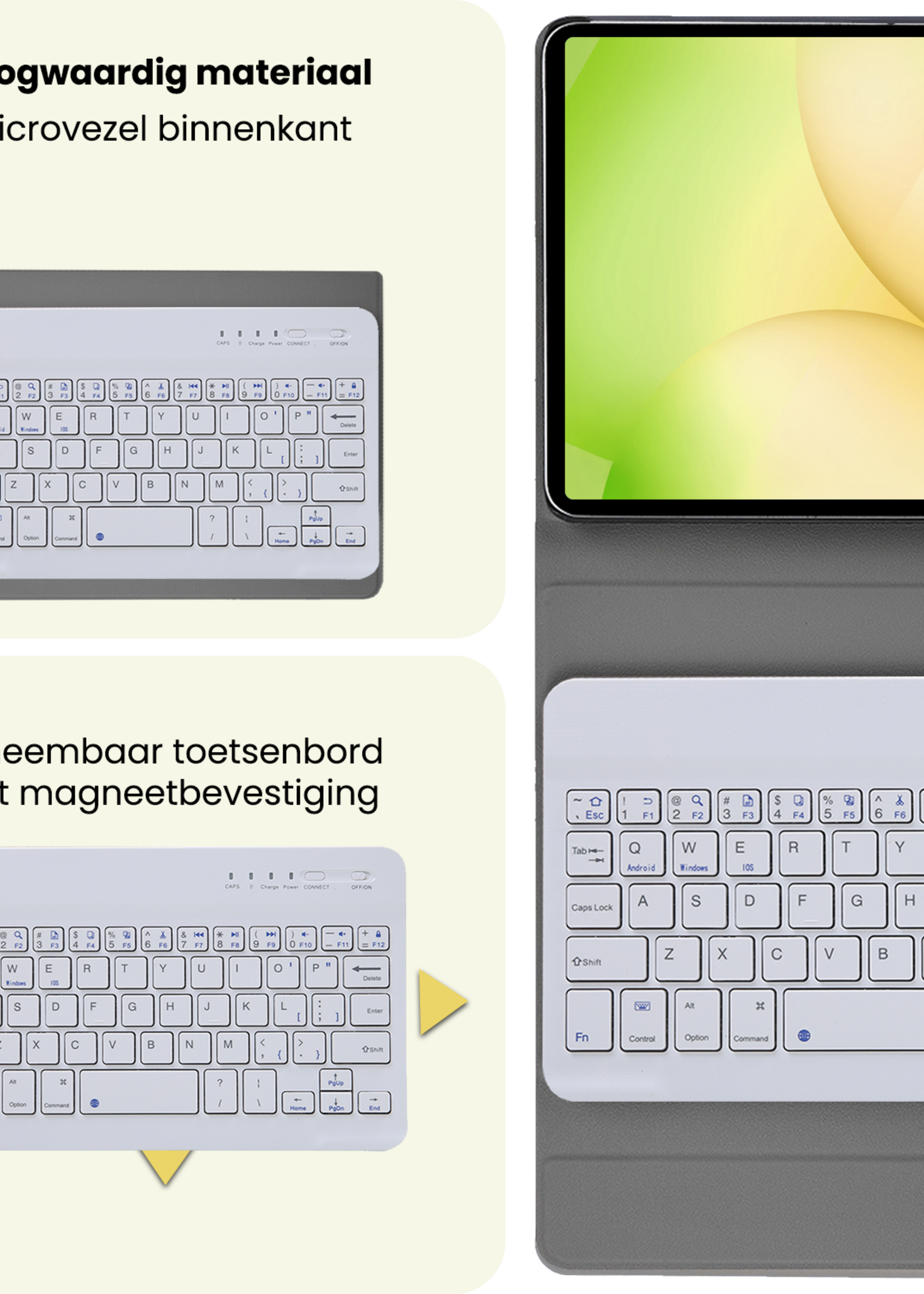 LUQ LUQ Samsung Galaxy Tab A11 Toetsenbordhoes Met Screenprotector - Goud