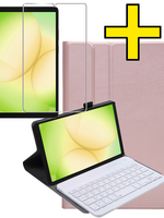 LUQ LUQ Samsung Galaxy Tab A11 Toetsenbordhoes Met Screenprotector - Rosé Goud