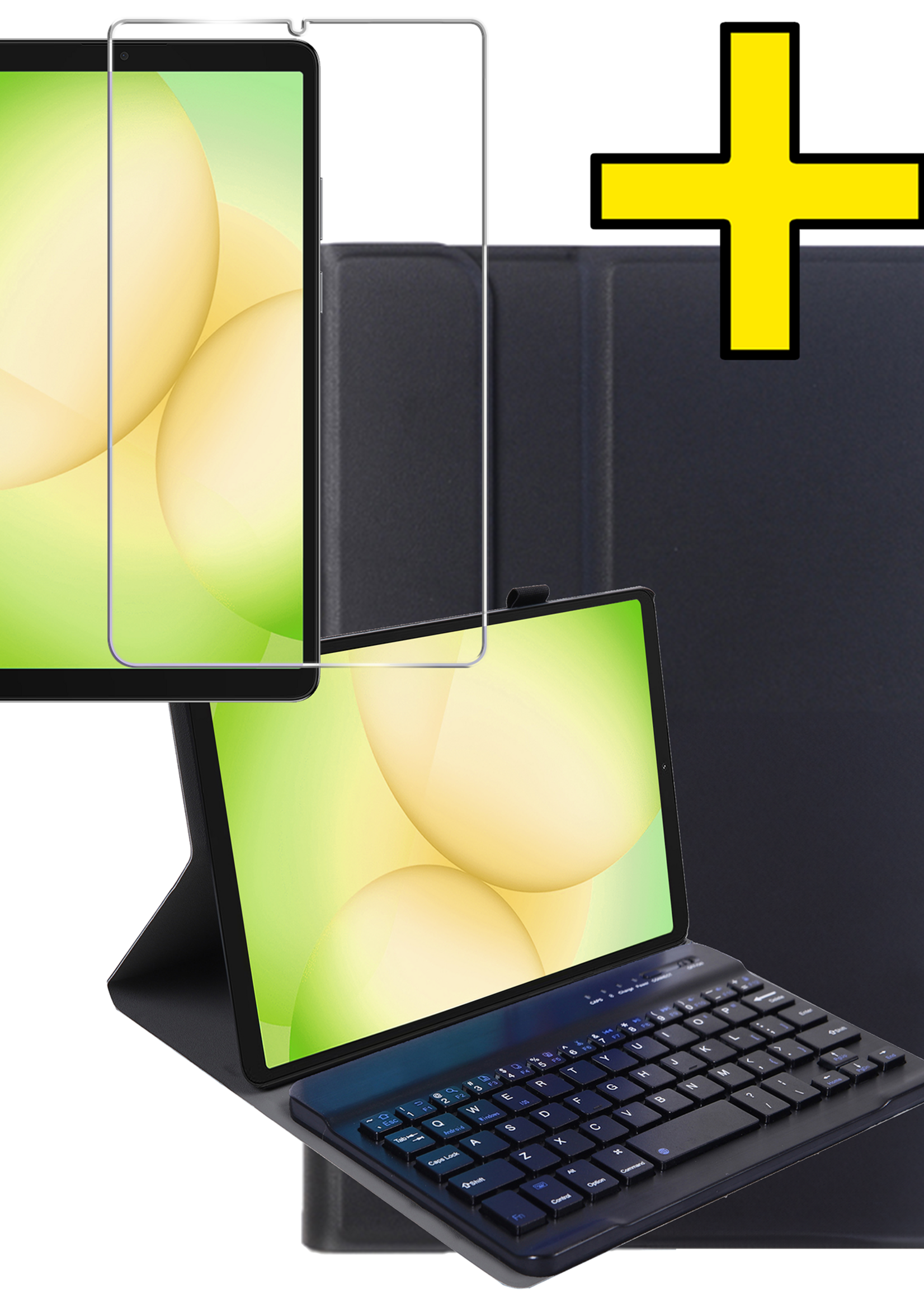 LUQ LUQ Samsung Galaxy Tab A11 Toetsenbordhoes Met Screenprotector - Zwart