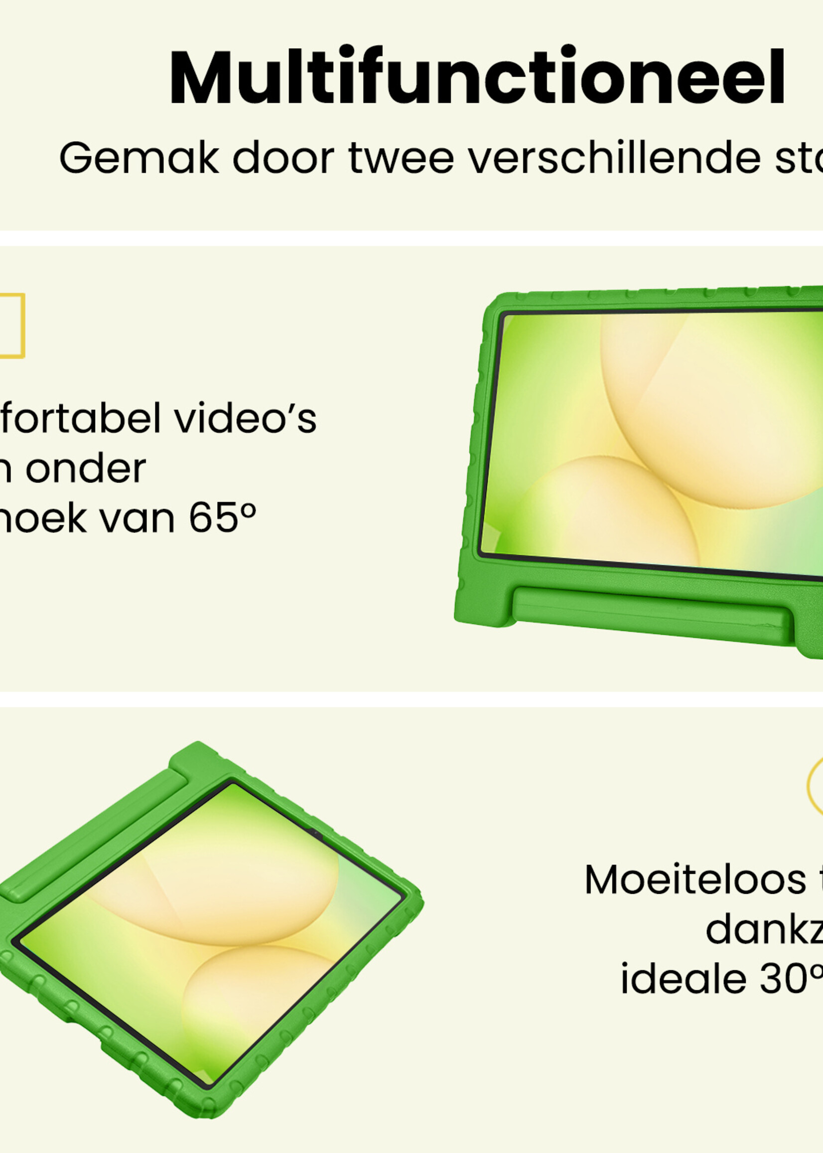 LUQ LUQ Samsung Galaxy Tab A11 Kinderhoes Met Screenprotector - Groen