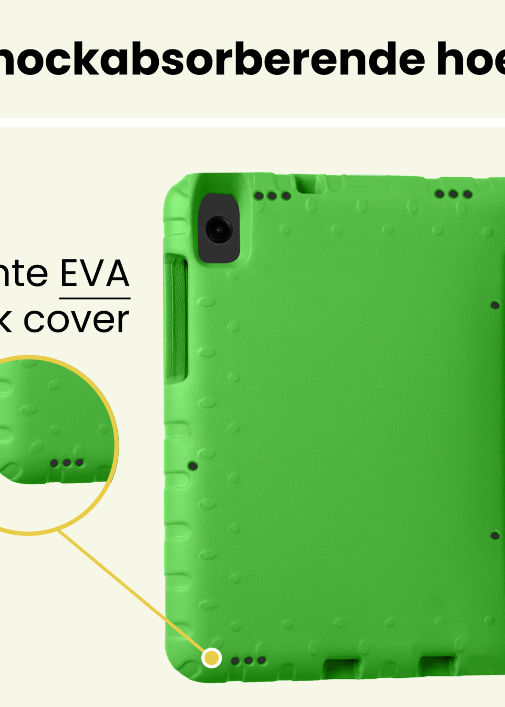 LUQ LUQ Samsung Galaxy Tab A11 Kinderhoes Met Screenprotector - Groen