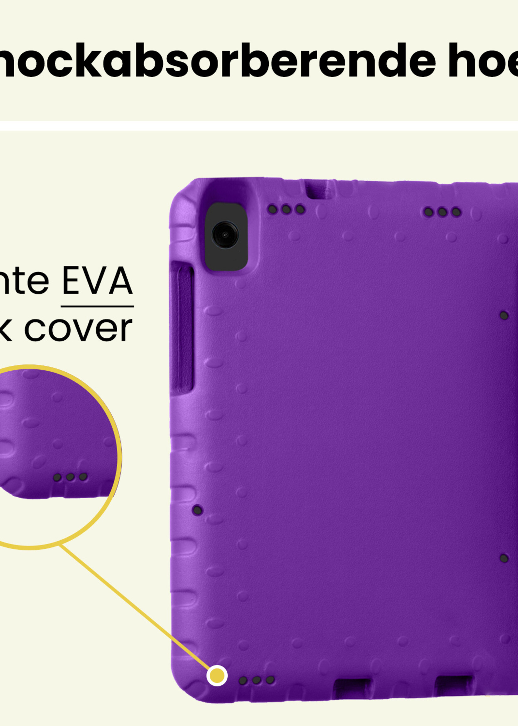 LUQ LUQ Samsung Galaxy Tab A11 Kinderhoes Met Screenprotector - Paars