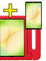 LUQ LUQ Samsung Galaxy Tab A11 Kinderhoes Met Screenprotector - Rood