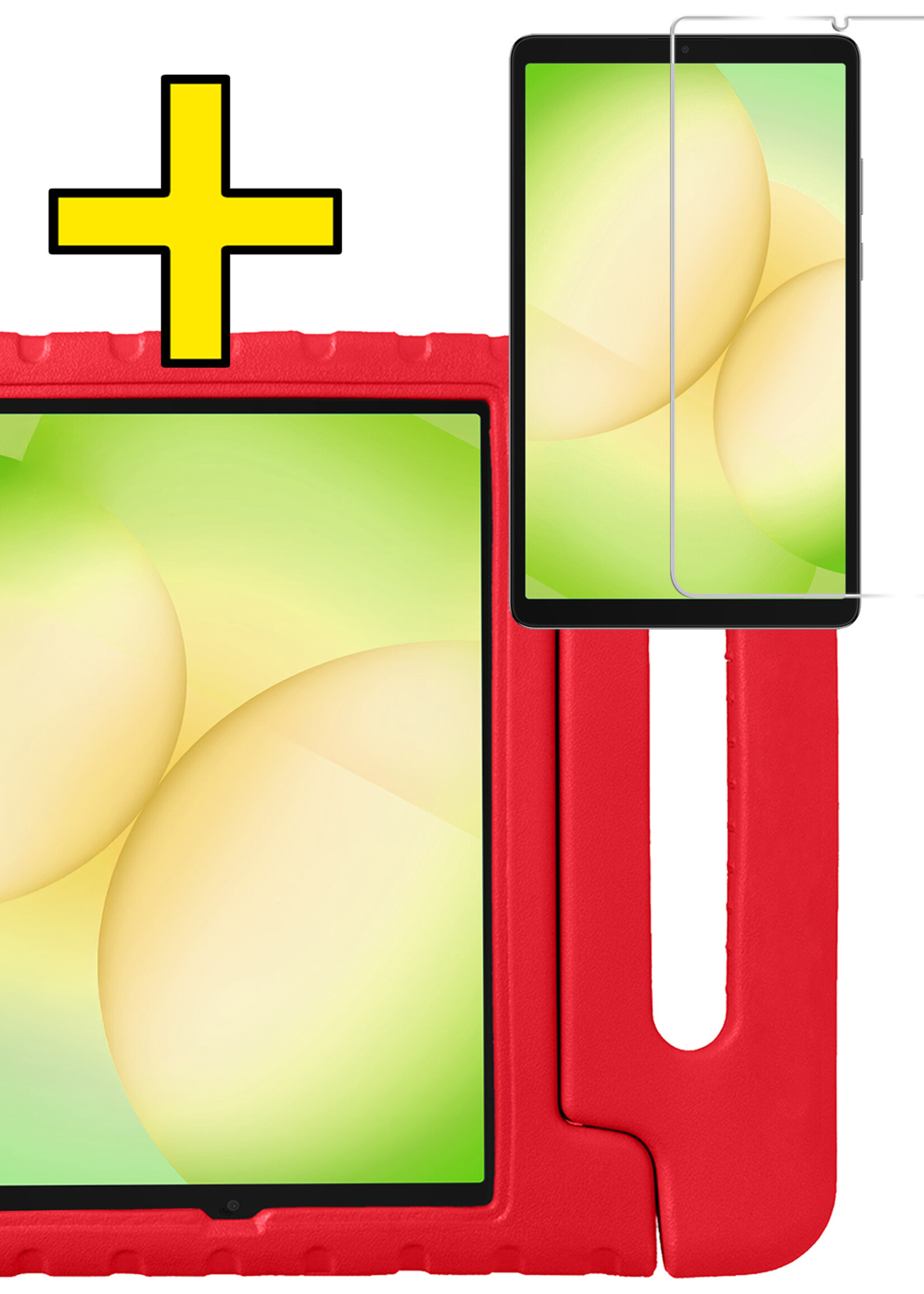 LUQ LUQ Samsung Galaxy Tab A11 Kinderhoes Met Screenprotector - Rood