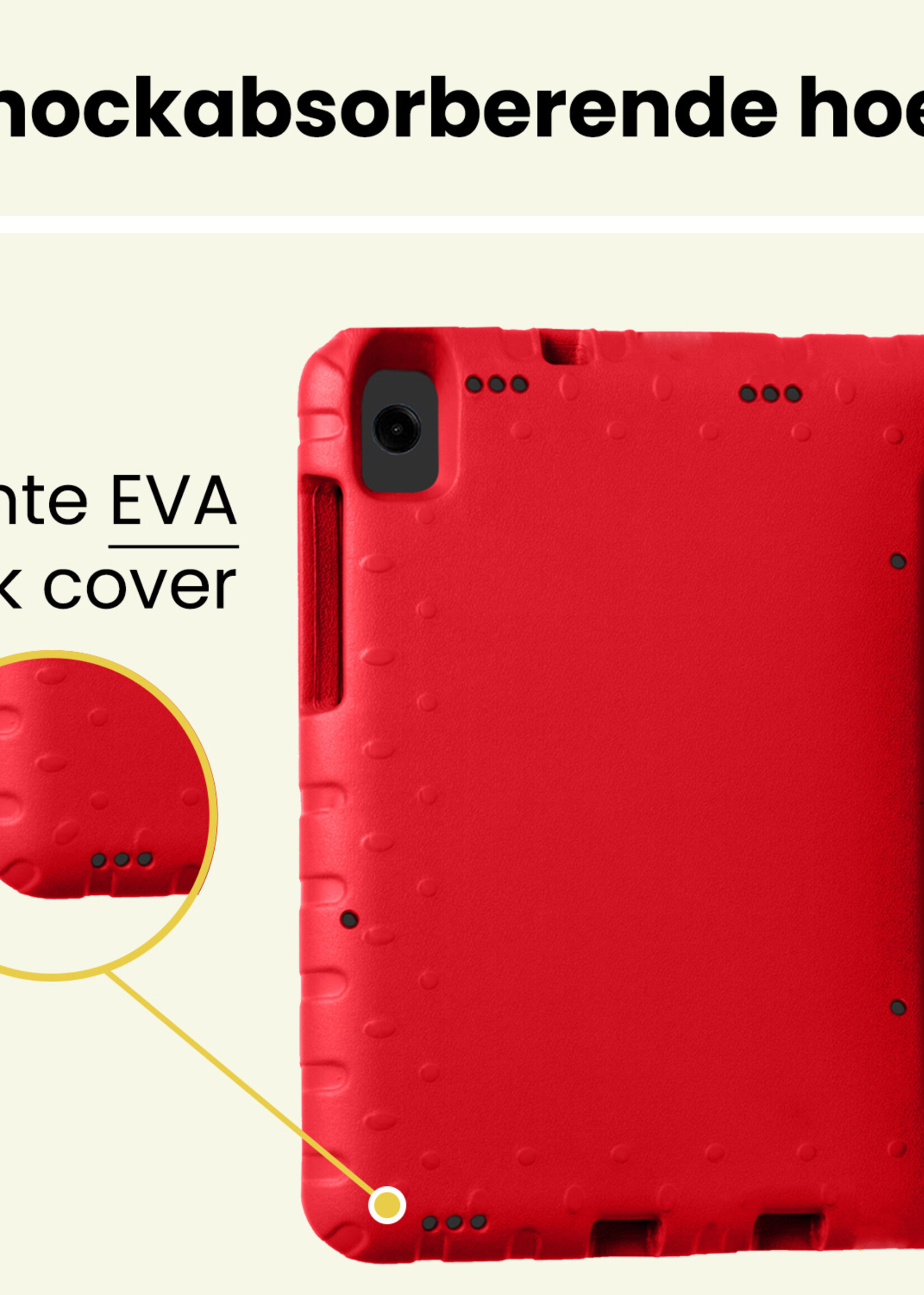 LUQ LUQ Samsung Galaxy Tab A11 Kinderhoes Met Screenprotector - Rood