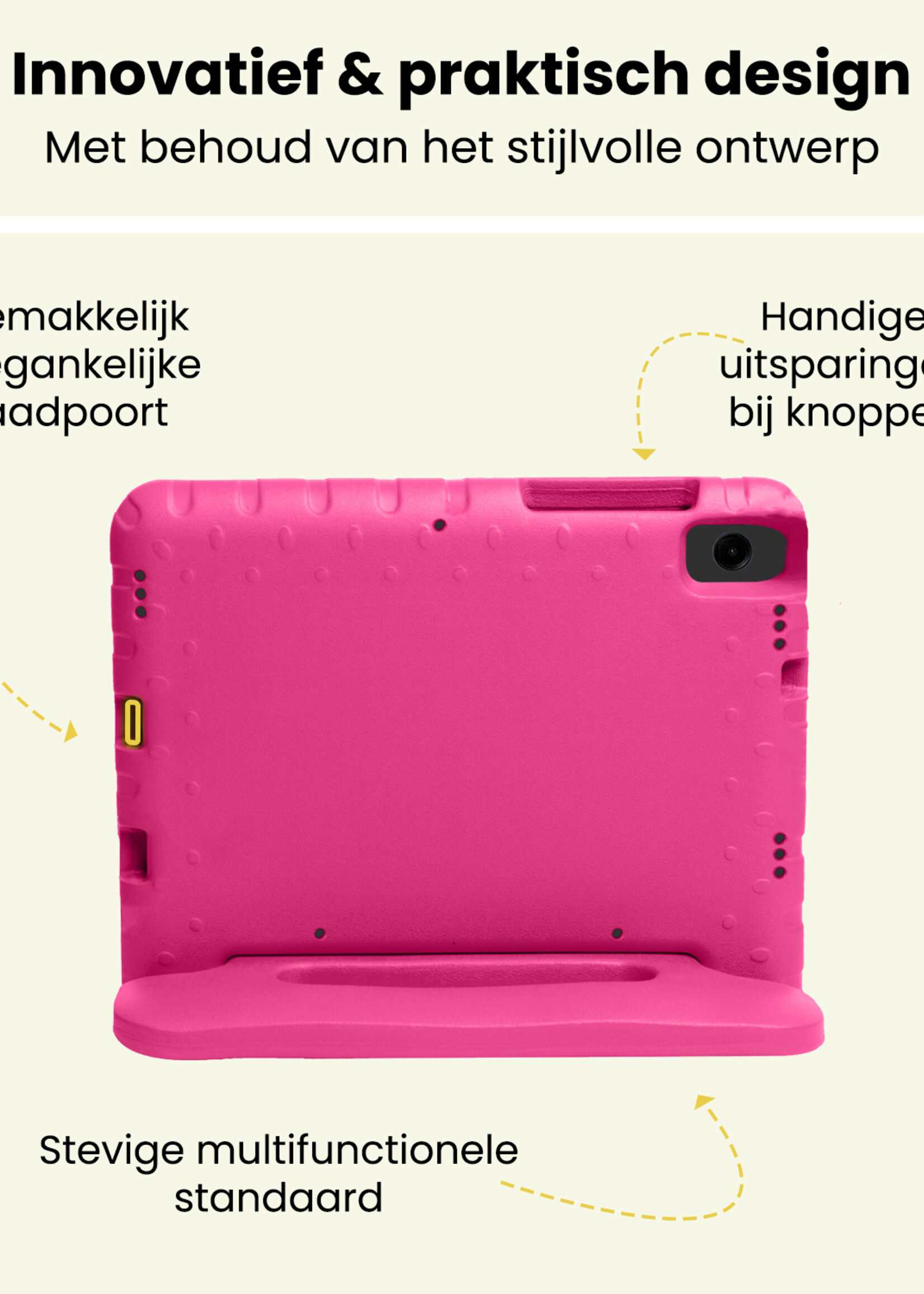 LUQ LUQ Samsung Galaxy Tab A11 Kinderhoes Met Screenprotector - Roze
