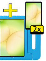 LUQ LUQ Samsung Galaxy Tab A11 Kinderhoes Met 2x Screenprotector - Blauw