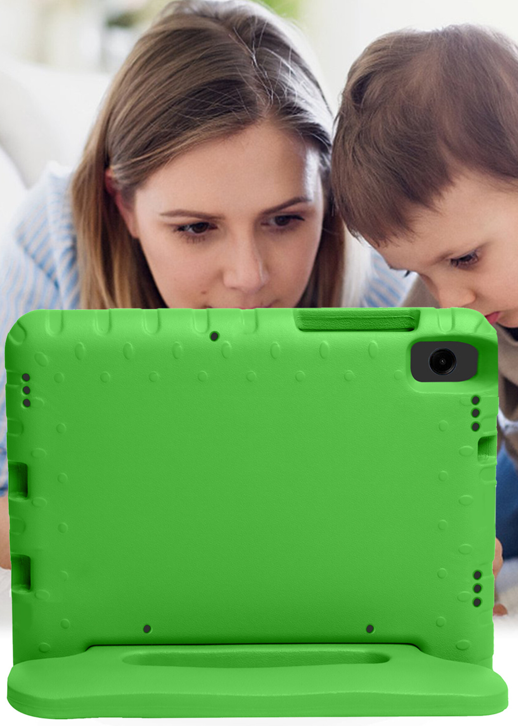 LUQ LUQ Samsung Galaxy Tab A11 Kinderhoes Met 2x Screenprotector - Groen