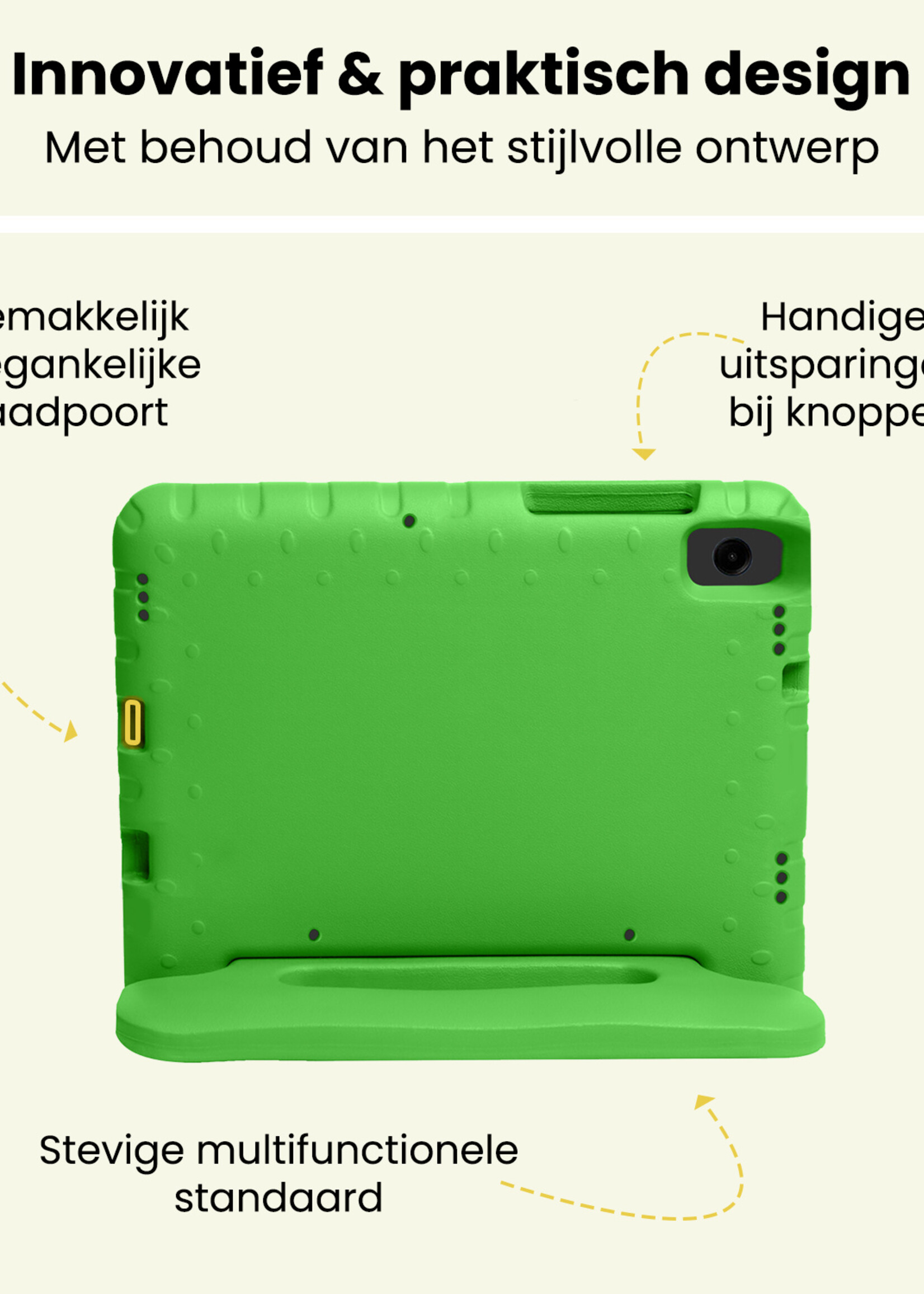 LUQ LUQ Samsung Galaxy Tab A11 Kinderhoes Met 2x Screenprotector - Groen