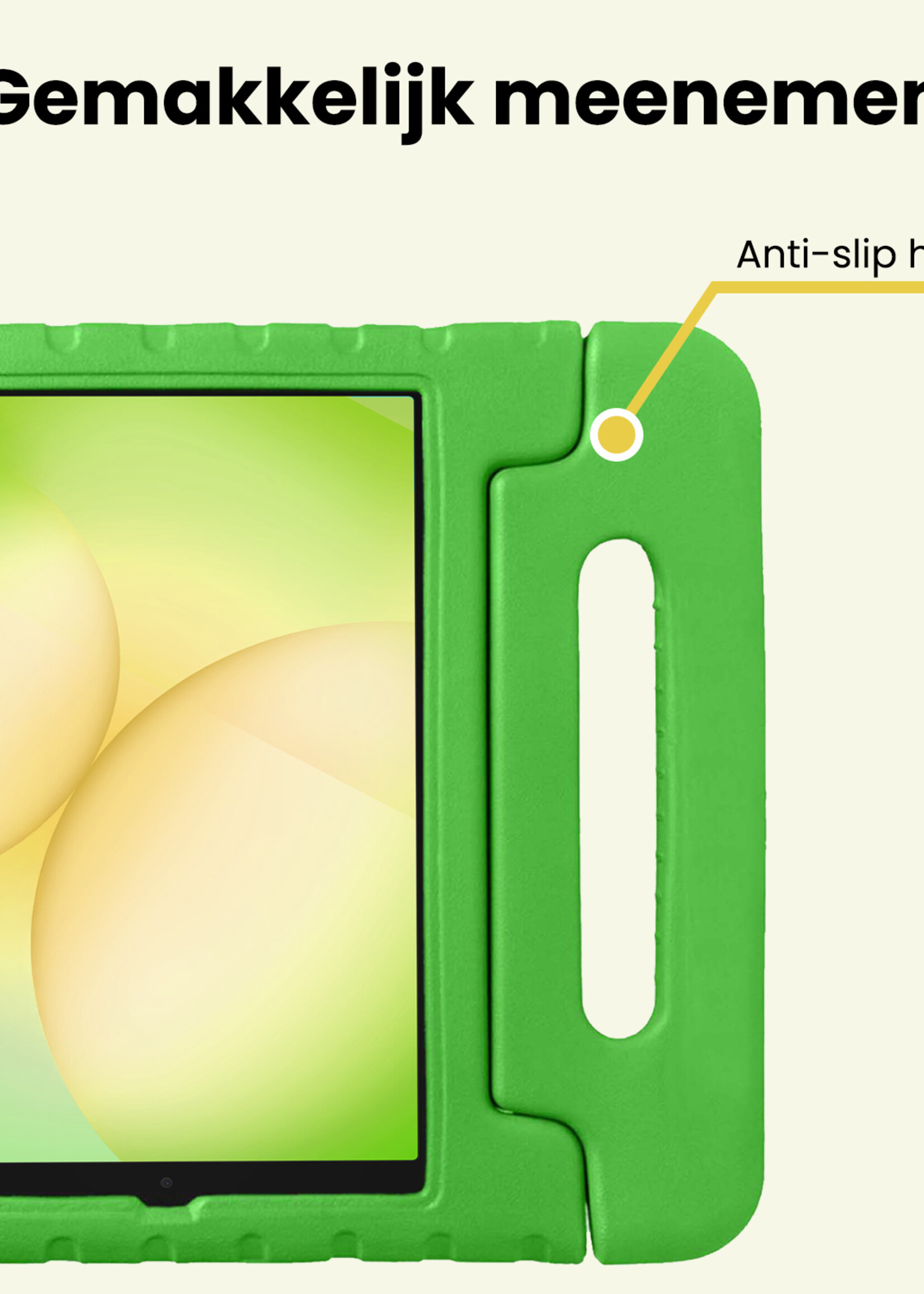 LUQ LUQ Samsung Galaxy Tab A11 Kinderhoes Met 2x Screenprotector - Groen