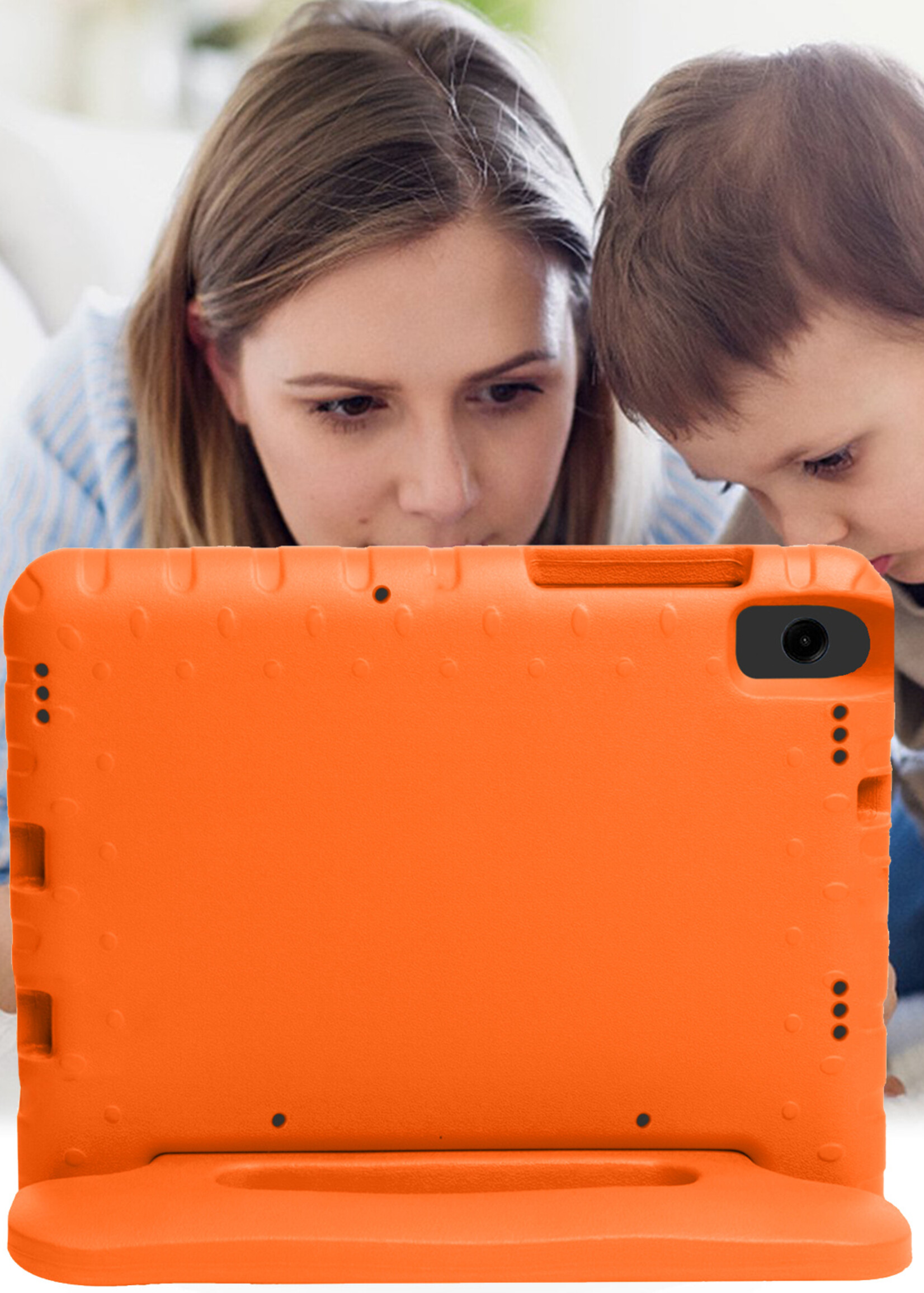 LUQ LUQ Samsung Galaxy Tab A11 Kinderhoes Met 2x Screenprotector - Oranje