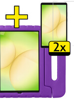 LUQ LUQ Samsung Galaxy Tab A11 Kinderhoes Met 2x Screenprotector - Paars