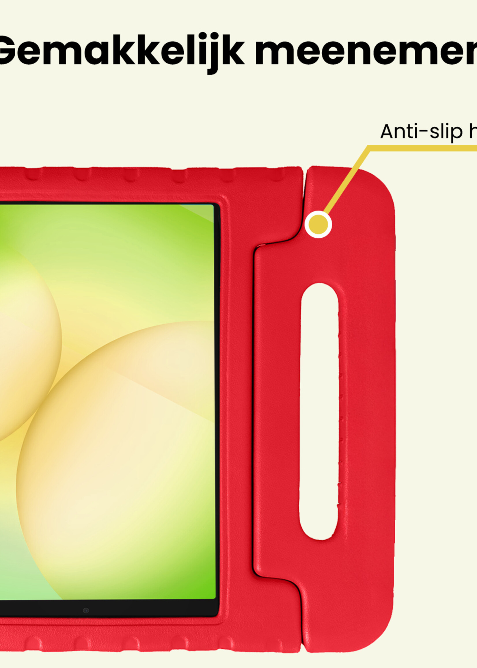 LUQ LUQ Samsung Galaxy Tab A11 Kinderhoes Met 2x Screenprotector - Rood