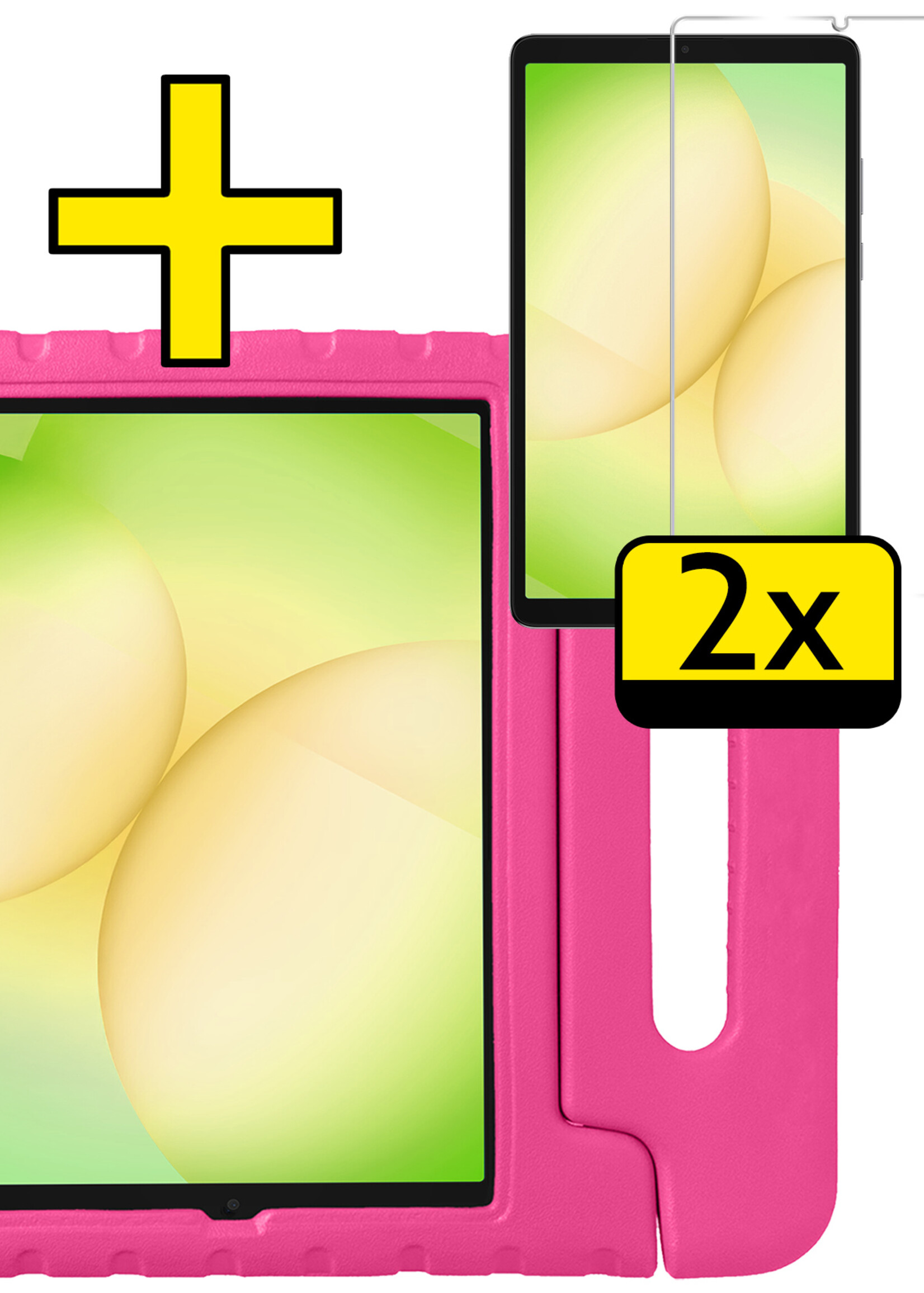 LUQ LUQ Samsung Galaxy Tab A11 Kinderhoes Met 2x Screenprotector - Roze