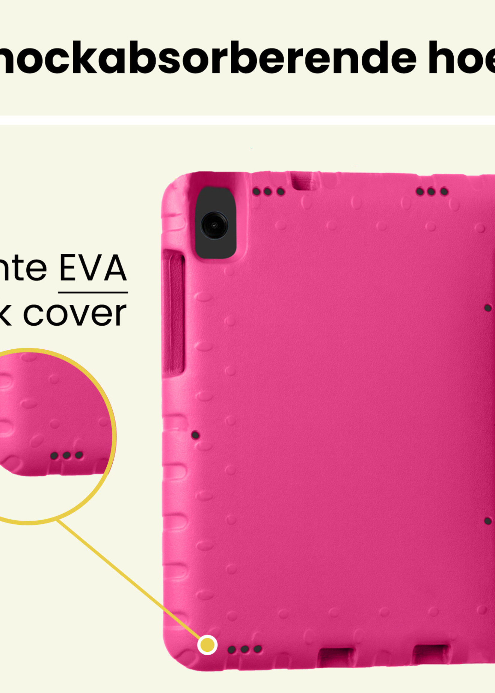 LUQ LUQ Samsung Galaxy Tab A11 Kinderhoes Met 2x Screenprotector - Roze