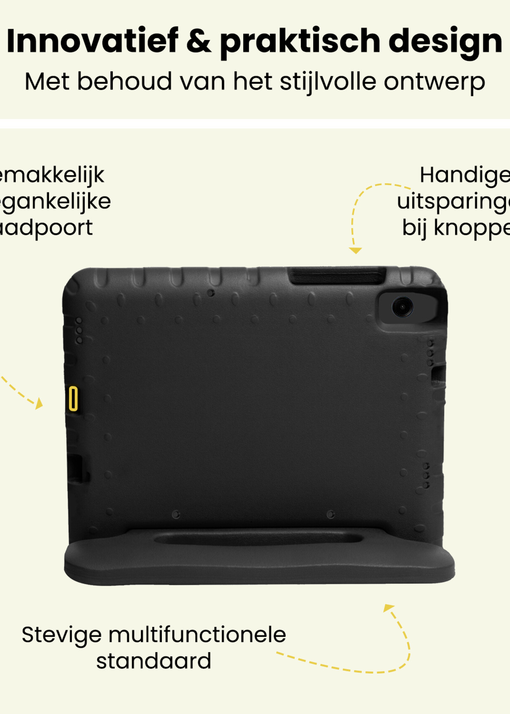 LUQ LUQ Samsung Galaxy Tab A11 Kinderhoes Met 2x Screenprotector - Zwart