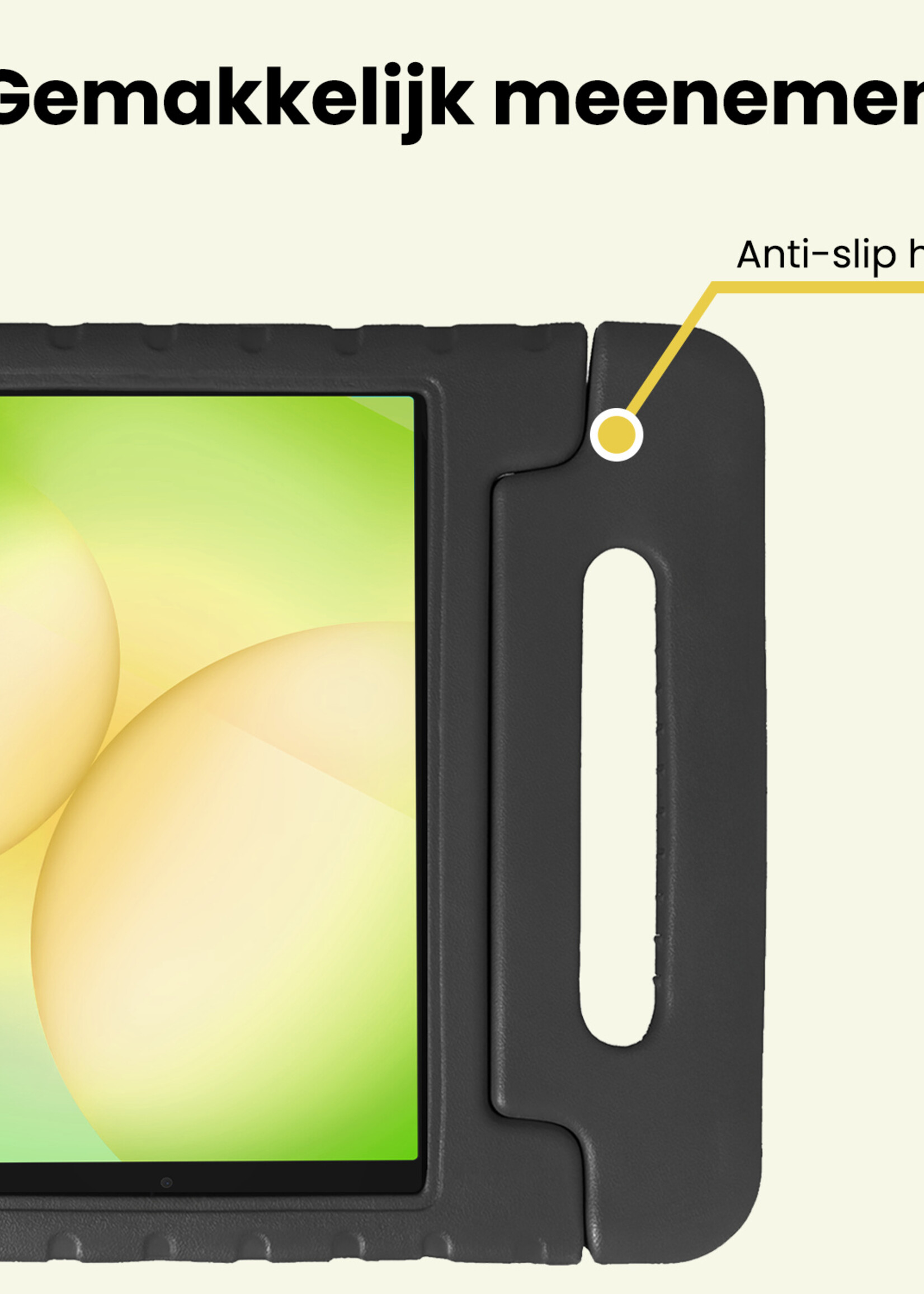 LUQ LUQ Samsung Galaxy Tab A11 Kinderhoes Met 2x Screenprotector - Zwart