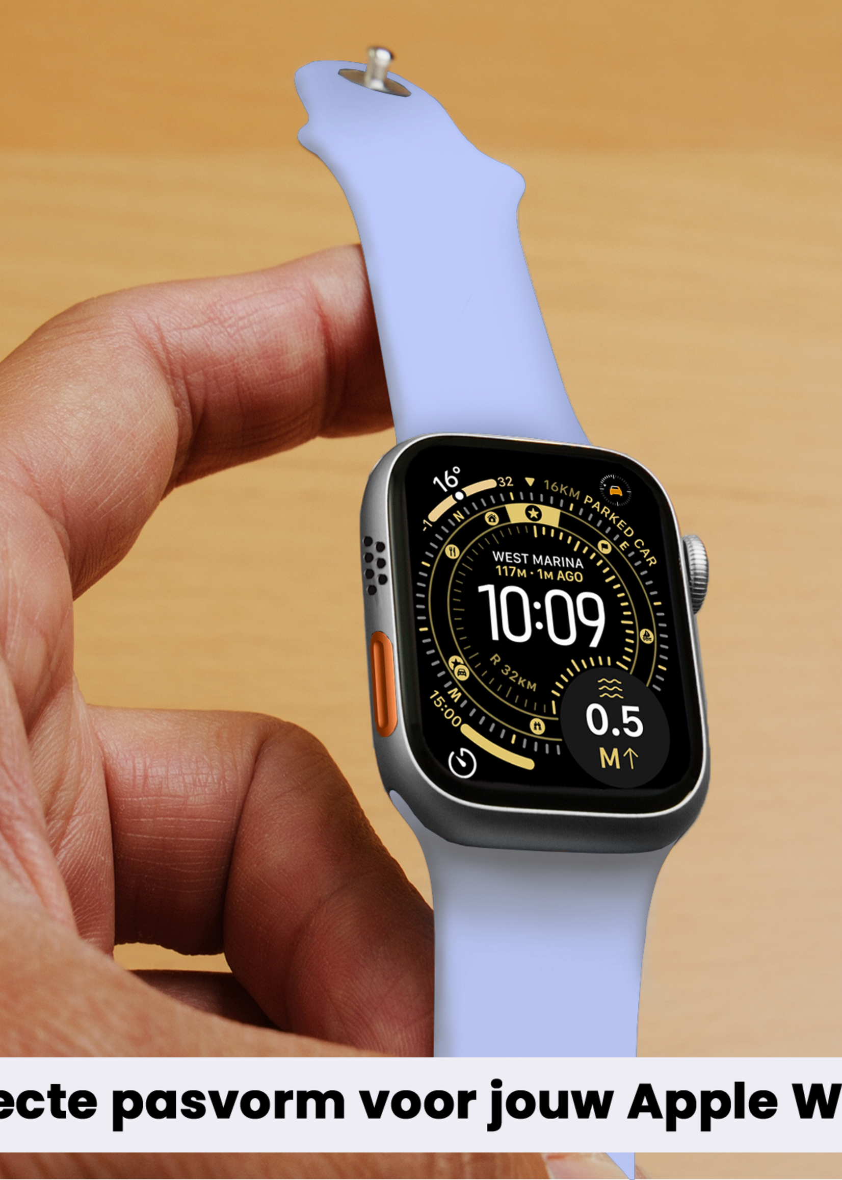 LUQ LUQ Apple Watch Bandje Siliconen Verstelbaar (49 mm) - Baby Blauw