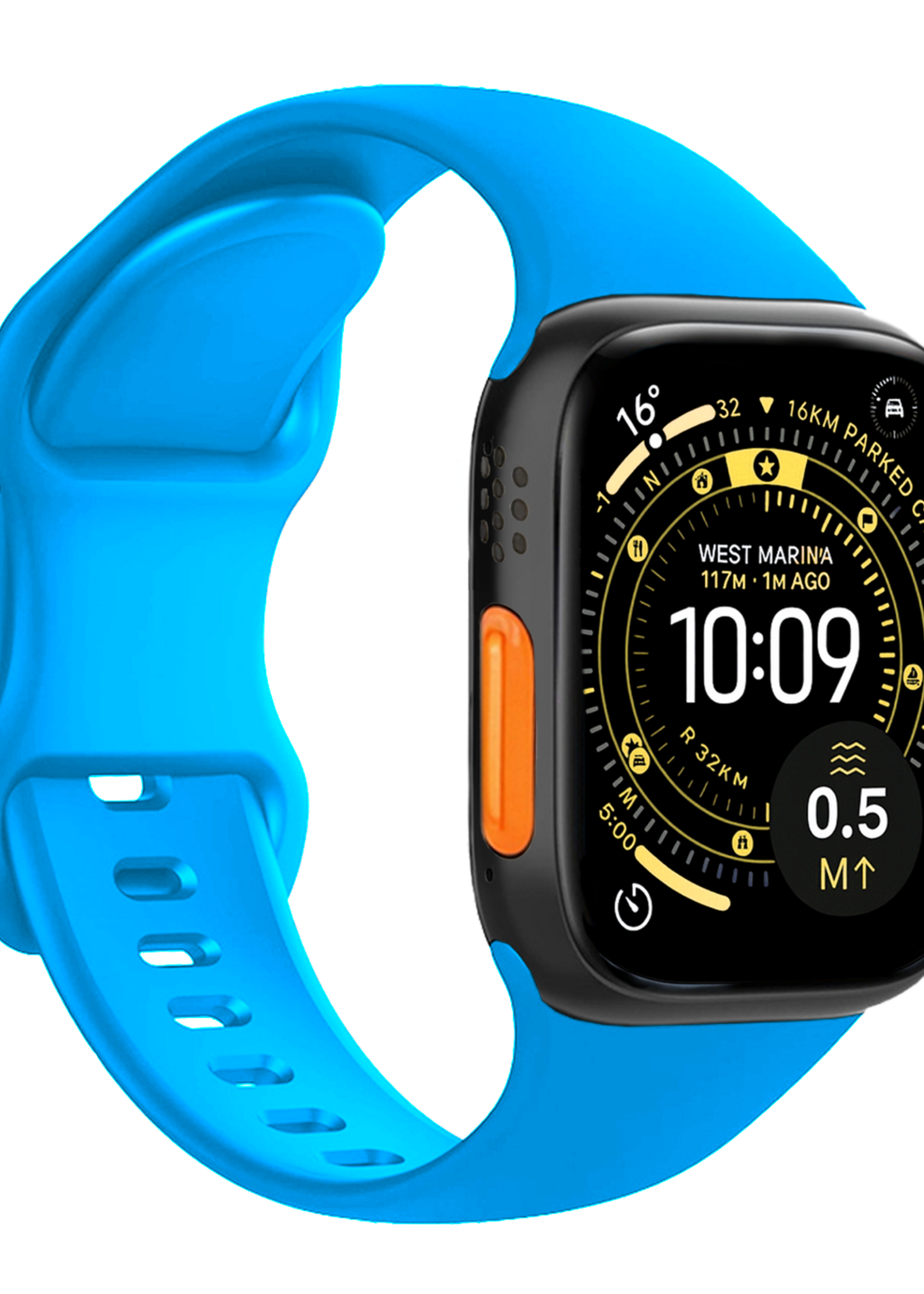 LUQ LUQ Apple Watch Bandje Siliconen Verstelbaar (49 mm) - Blauw