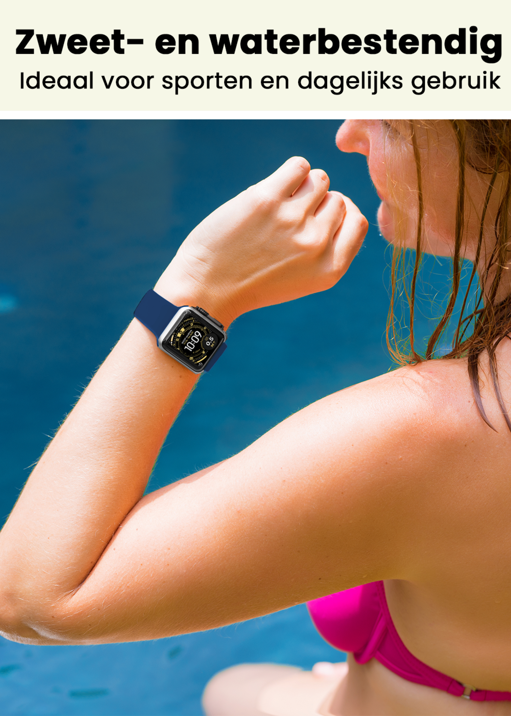 LUQ LUQ Apple Watch Bandje Siliconen Verstelbaar (49 mm) - Donkerblauw