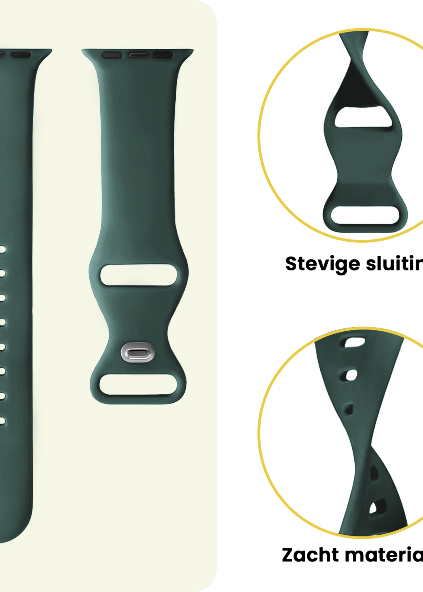 LUQ LUQ Apple Watch Bandje Siliconen Verstelbaar (49 mm) - Donkergroen