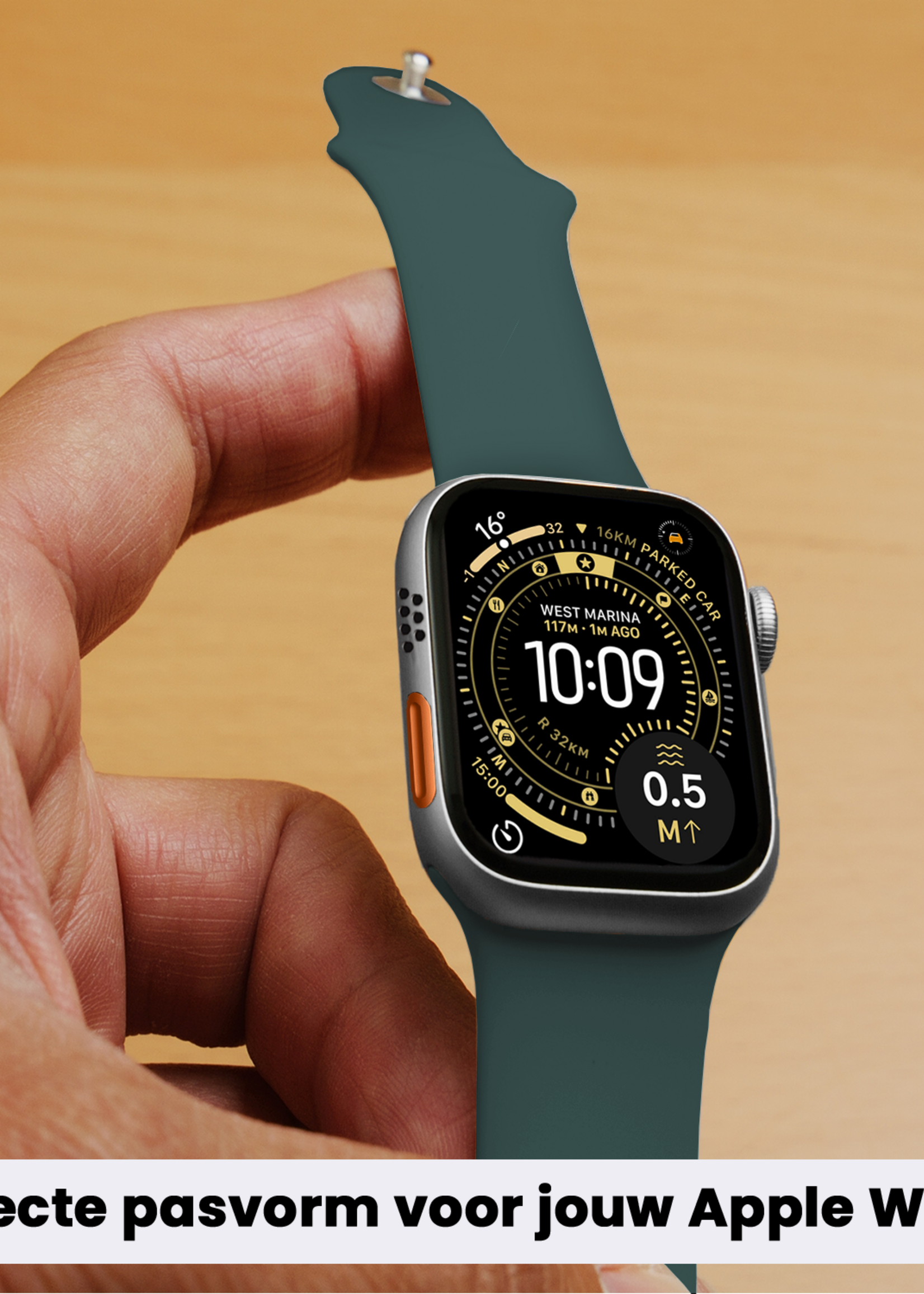 LUQ LUQ Apple Watch Bandje Siliconen Verstelbaar (49 mm) - Donkergroen