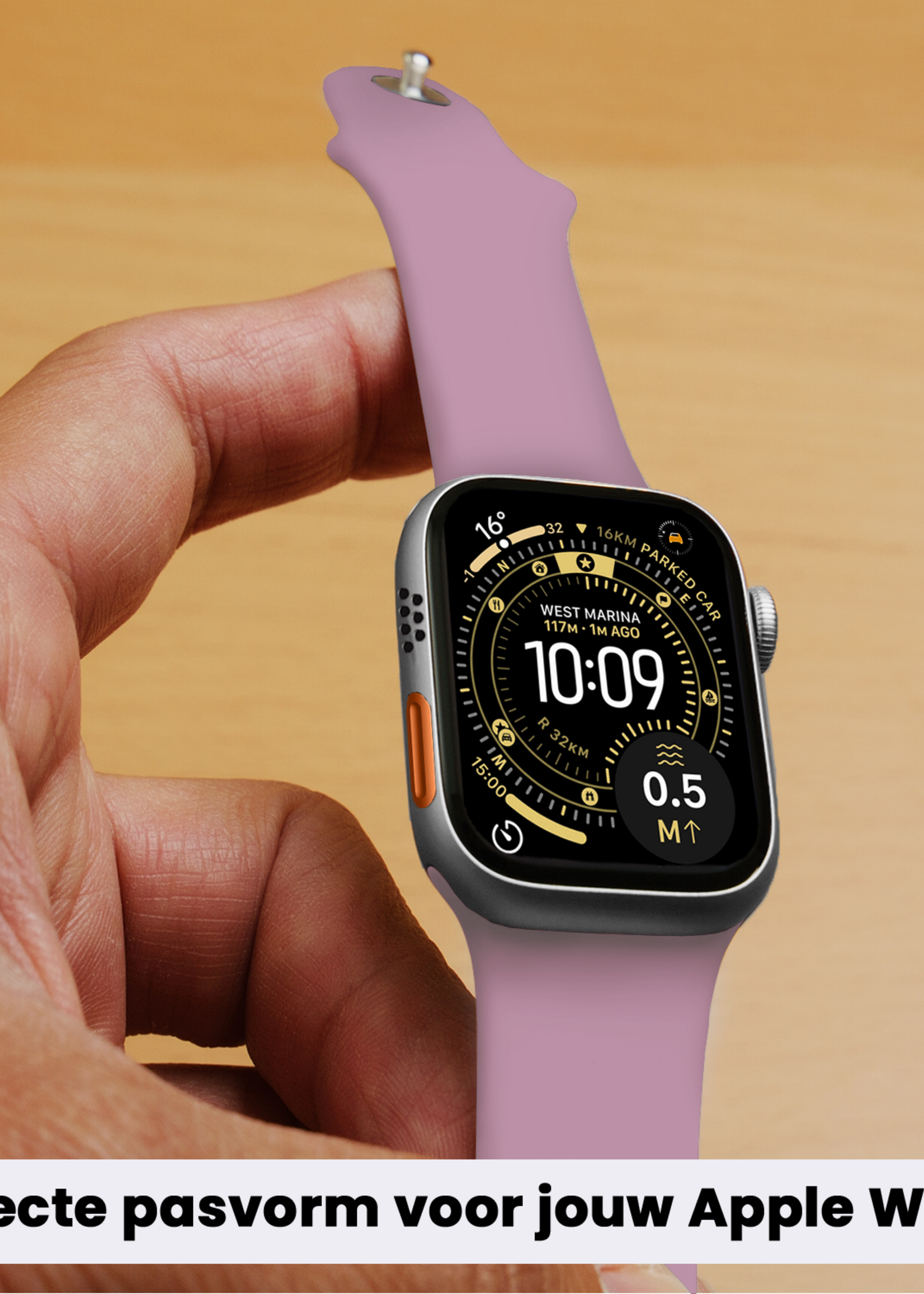 LUQ LUQ Apple Watch Bandje Siliconen Verstelbaar (49 mm) - Lila